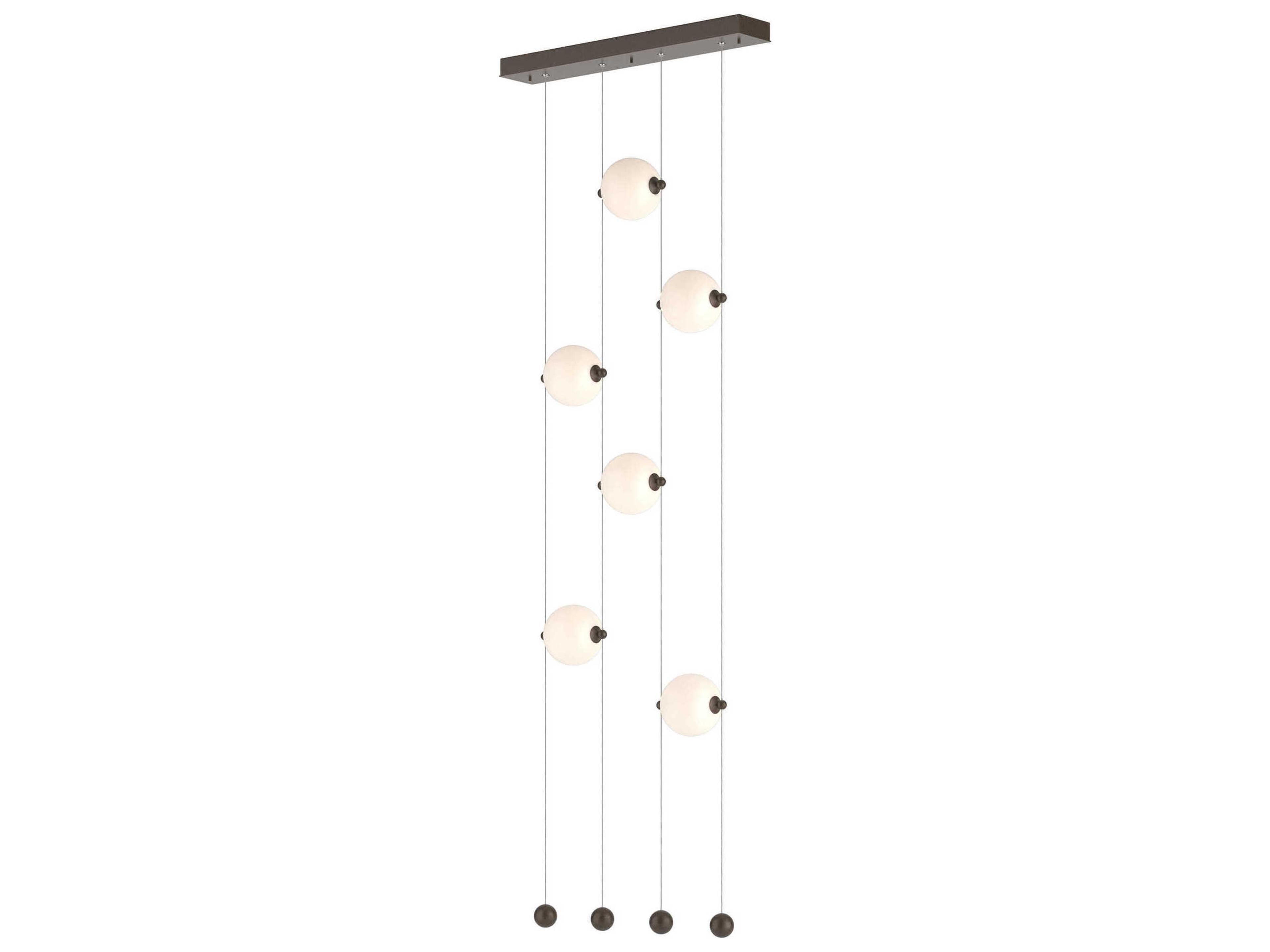 Hubbardton Forge Abacus 6-Light Glass LED Globe Linear Island Pendant