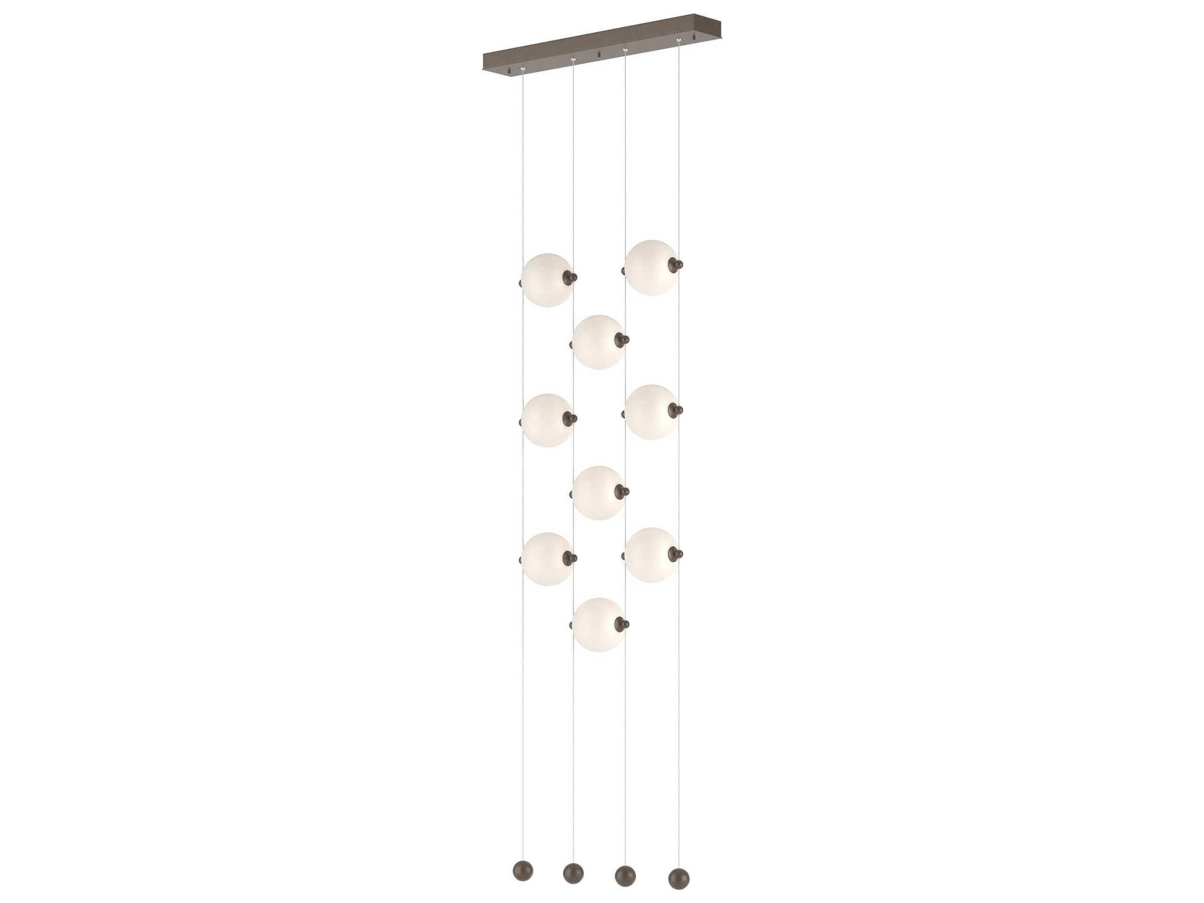 Hubbardton Forge Abacus 9-Light Glass LED Globe Linear Island Pendant