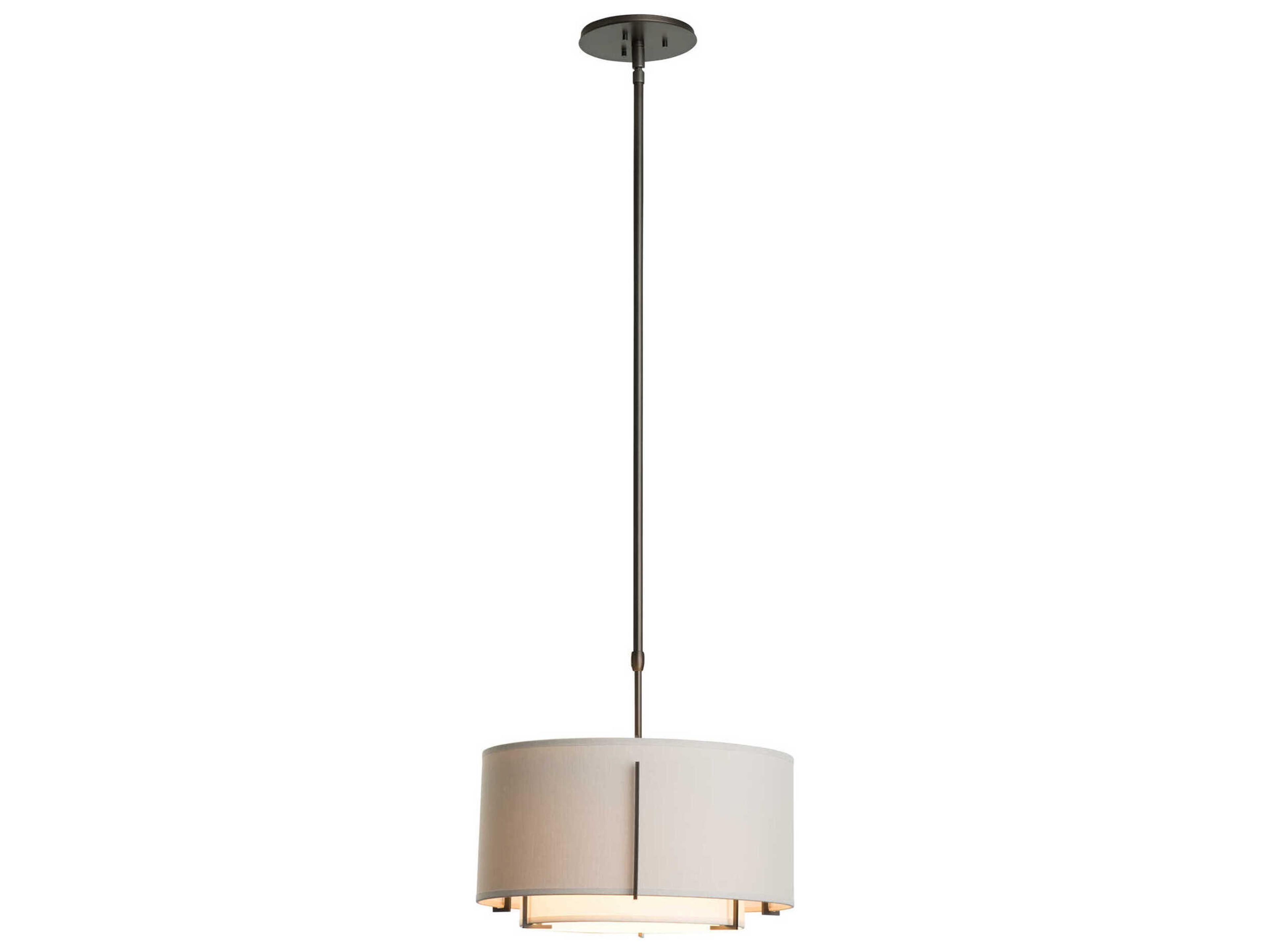 Hubbardton Forge Exos 1-Light Glass Drum Tiered Pendant