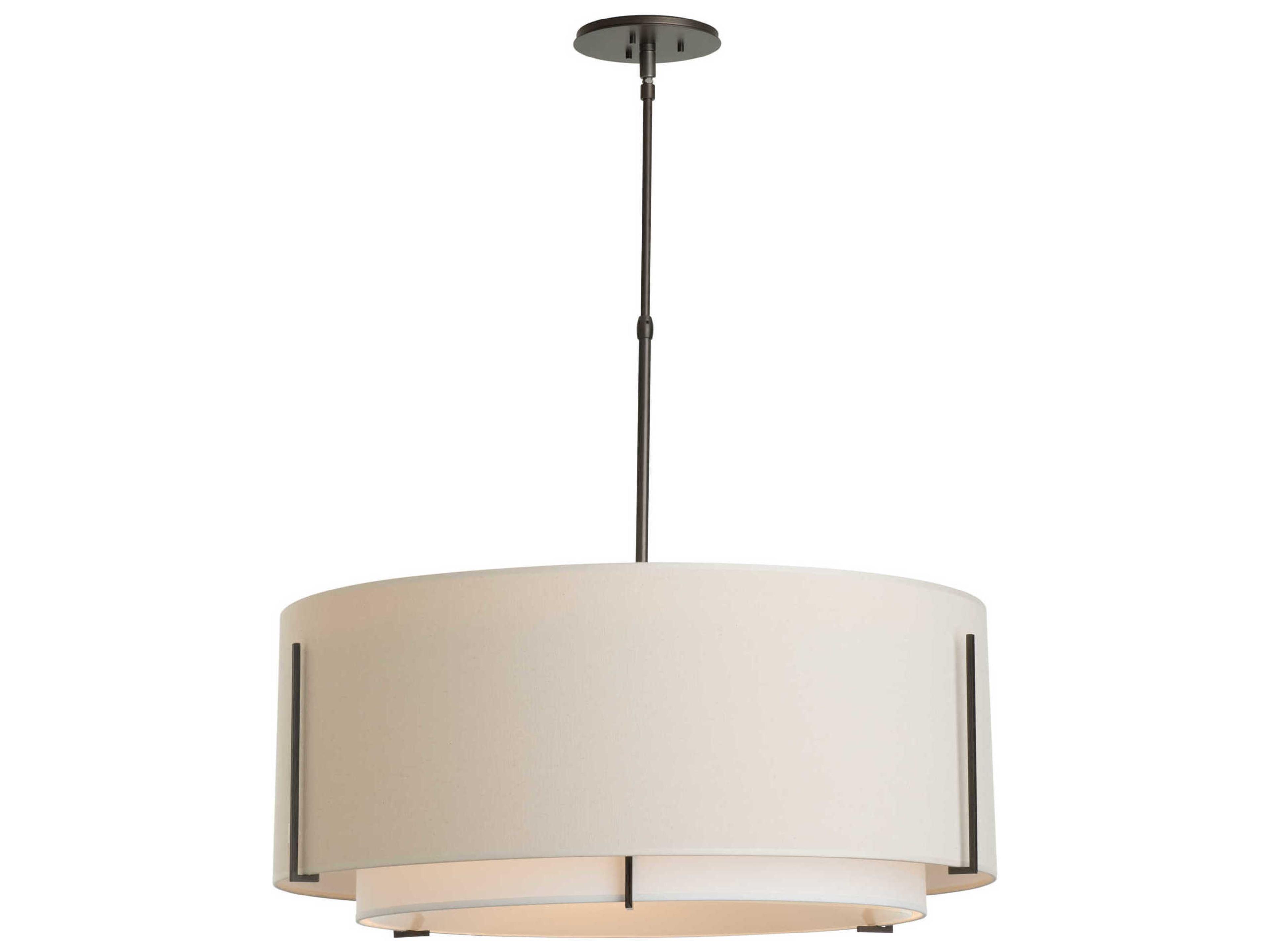 Hubbardton Forge Exos 3-Light Glass Drum Tiered Pendant
