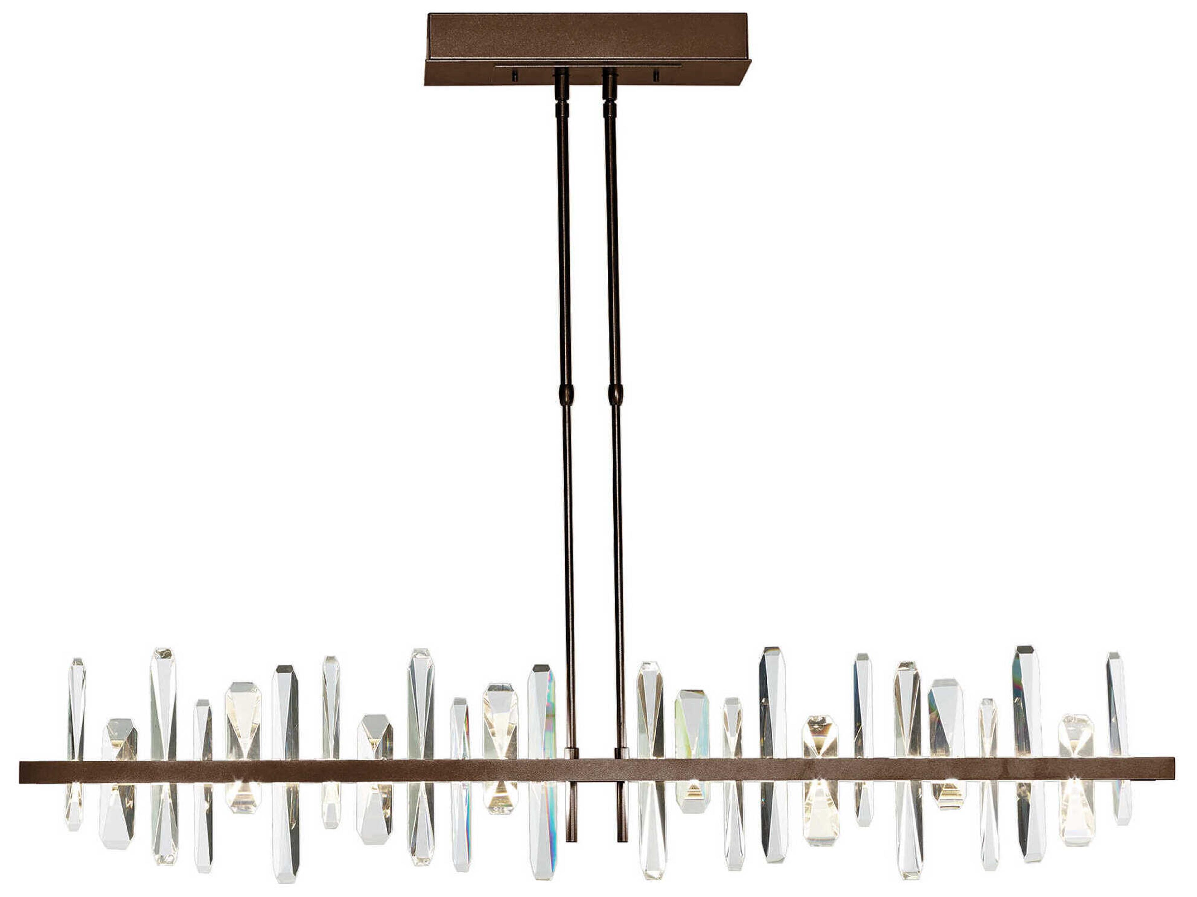 Hubbardton Forge Solitude 1-Light Crystal LED Geometric Linear Island Pendant