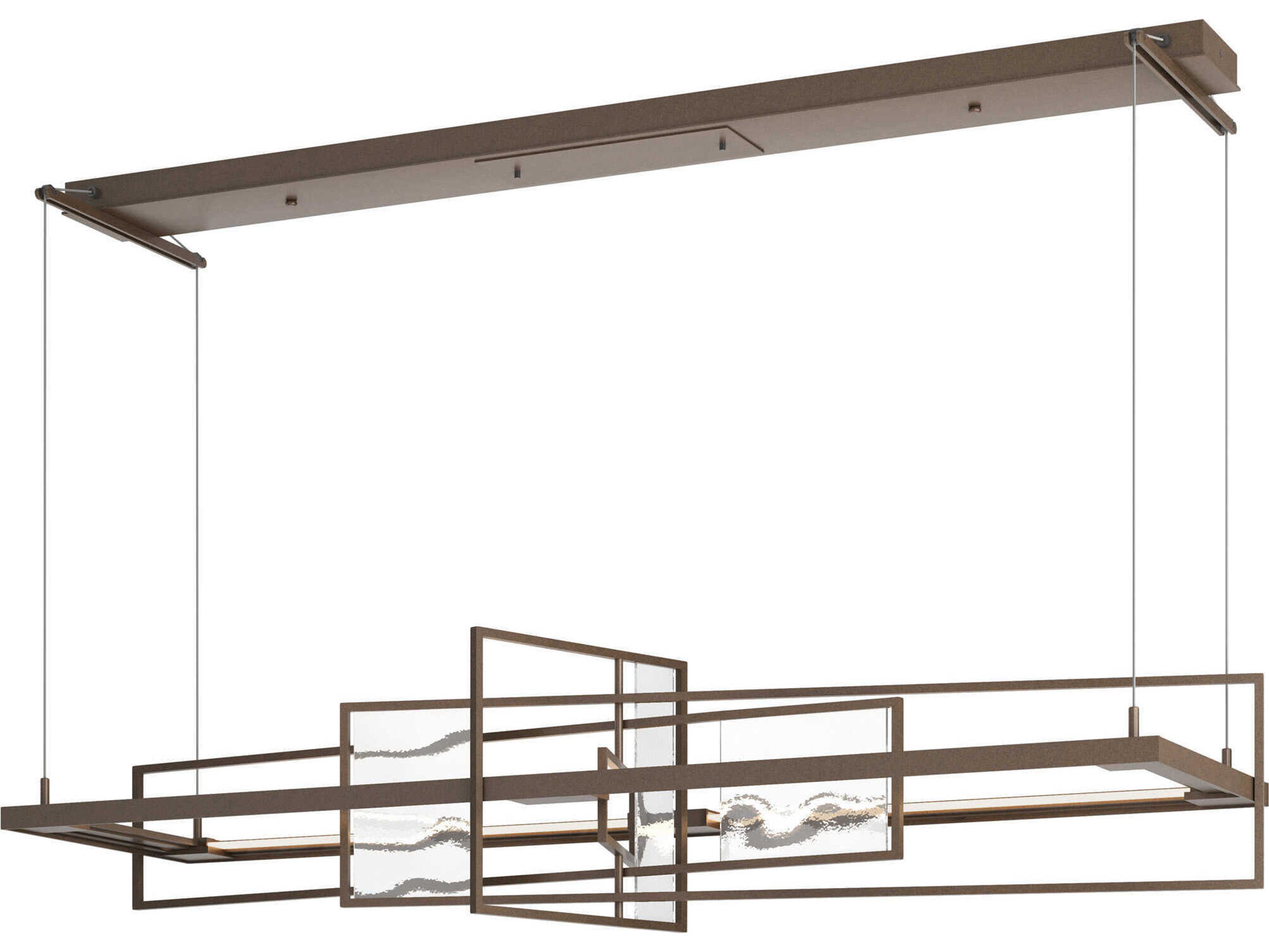 Hubbardton Forge Summer 1-Light Glass LED Geometric Linear Island Pendant