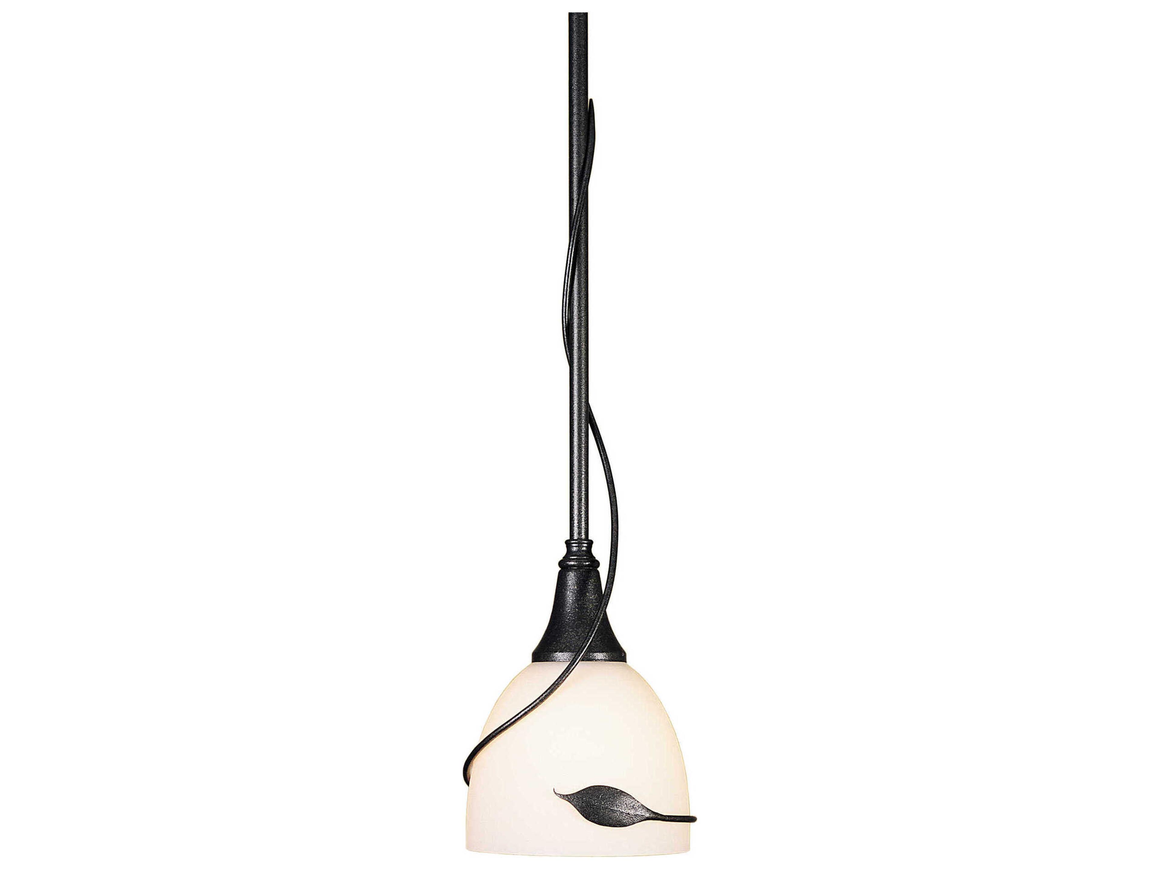 Hubbardton Forge Twining Leaf 1-Light Glass Bell Mini Pendant