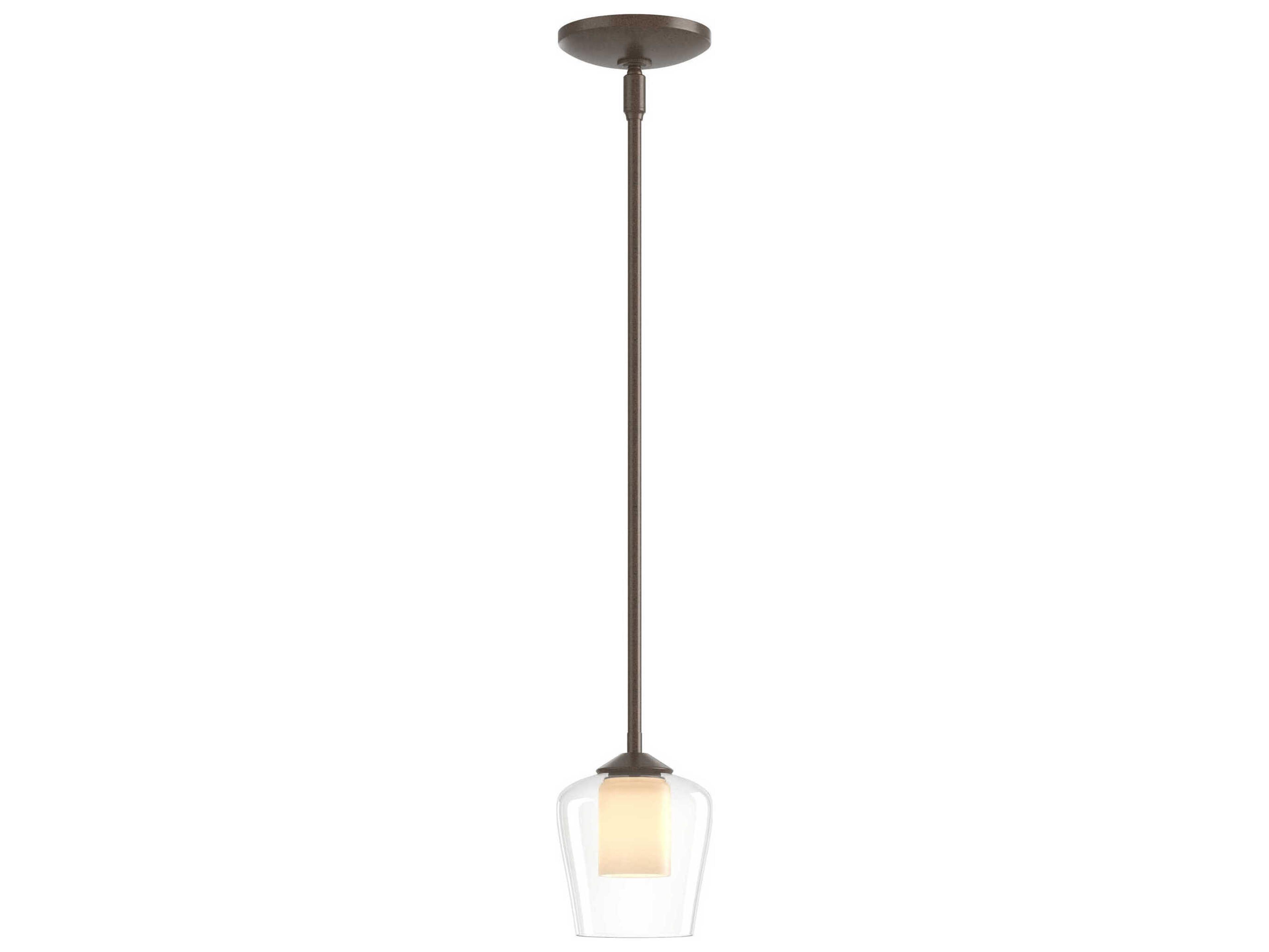 Hubbardton Forge Simple 1-Light Glass Bell Cylinder Mini Pendant