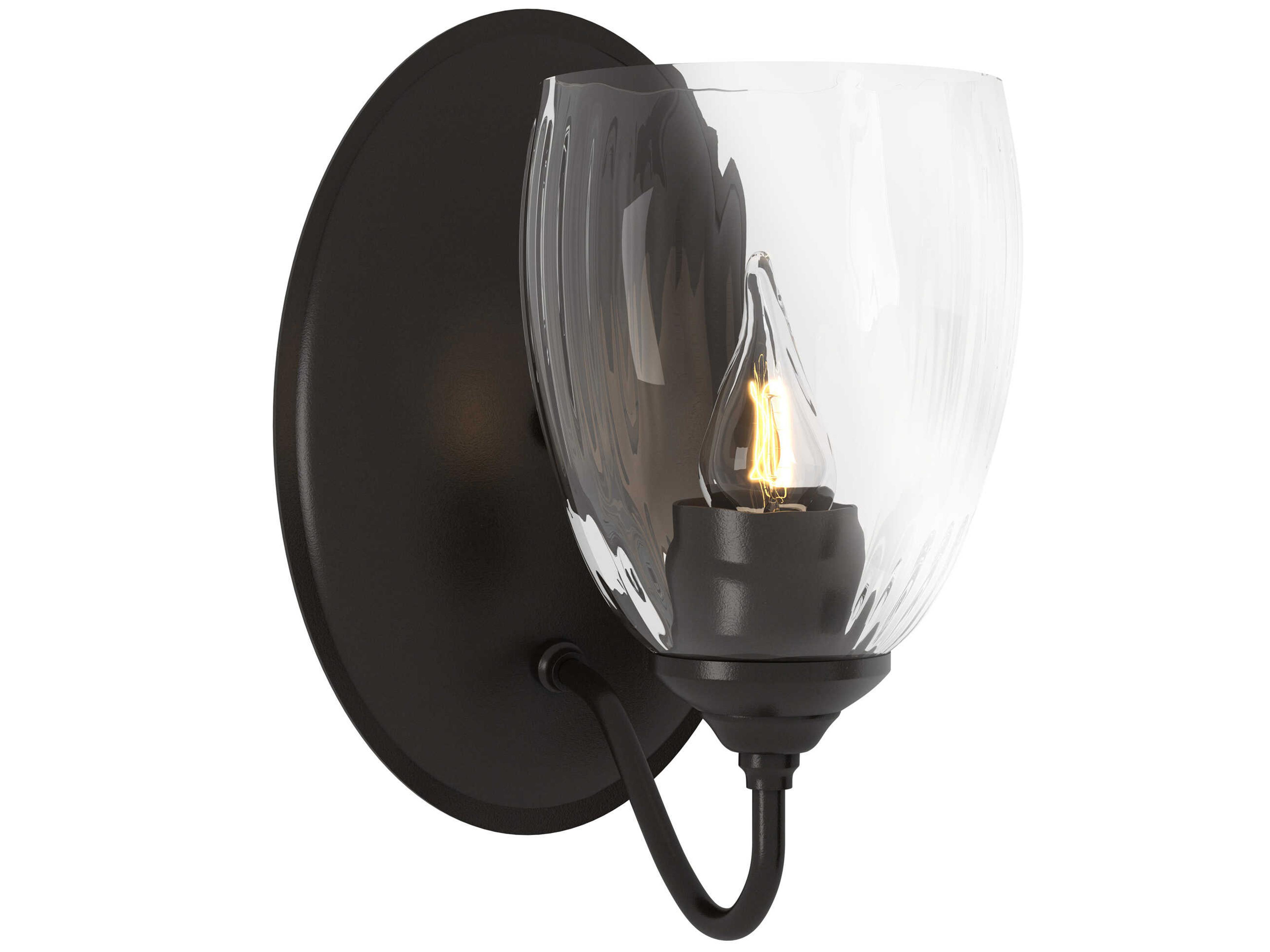 Hubbardton Forge Simple 1-Light Dark Smoke Gray Glass Wall Sconce