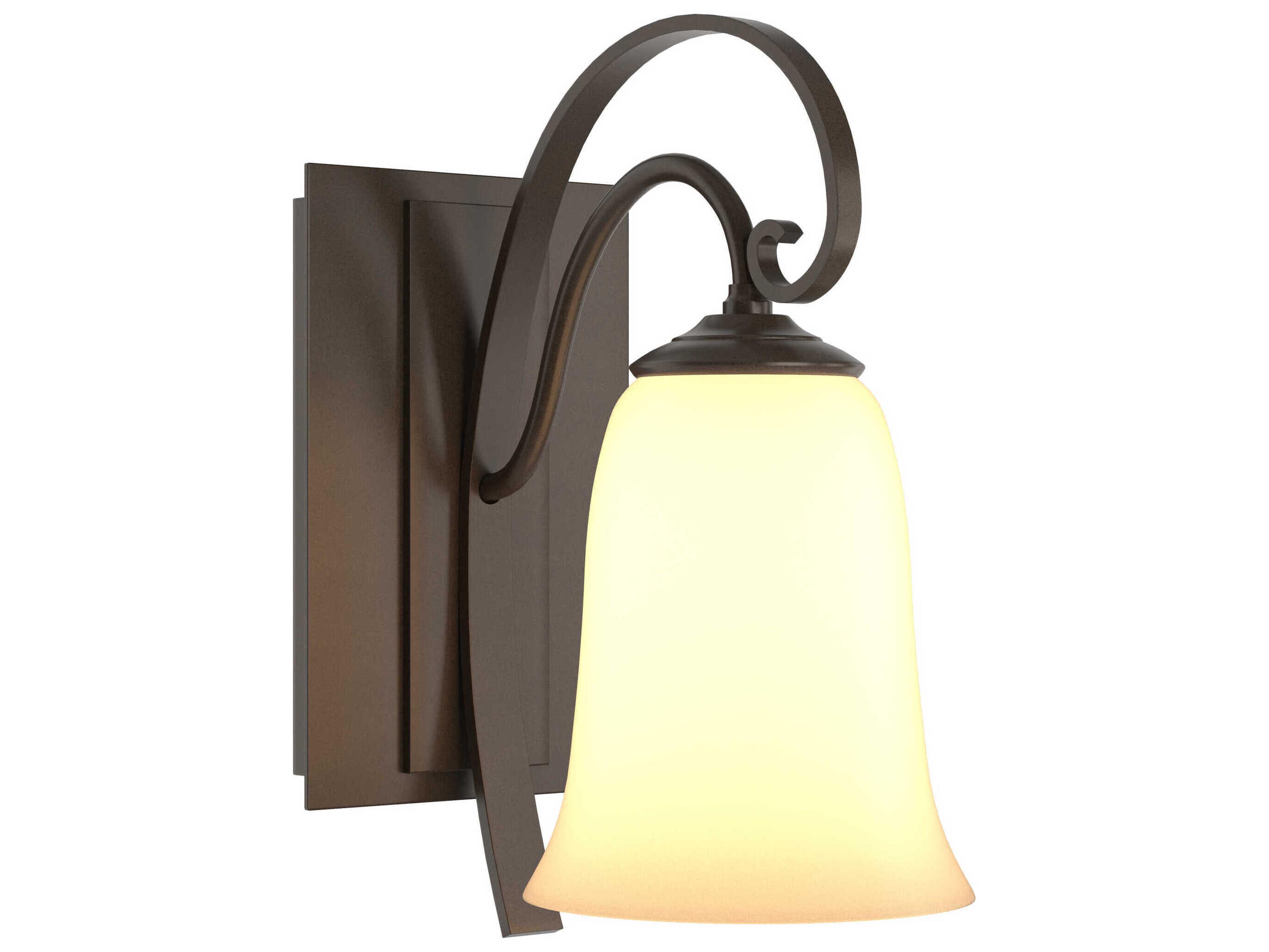 Hubbardton Forge Scroll 1-Light Glass Wall Sconce
