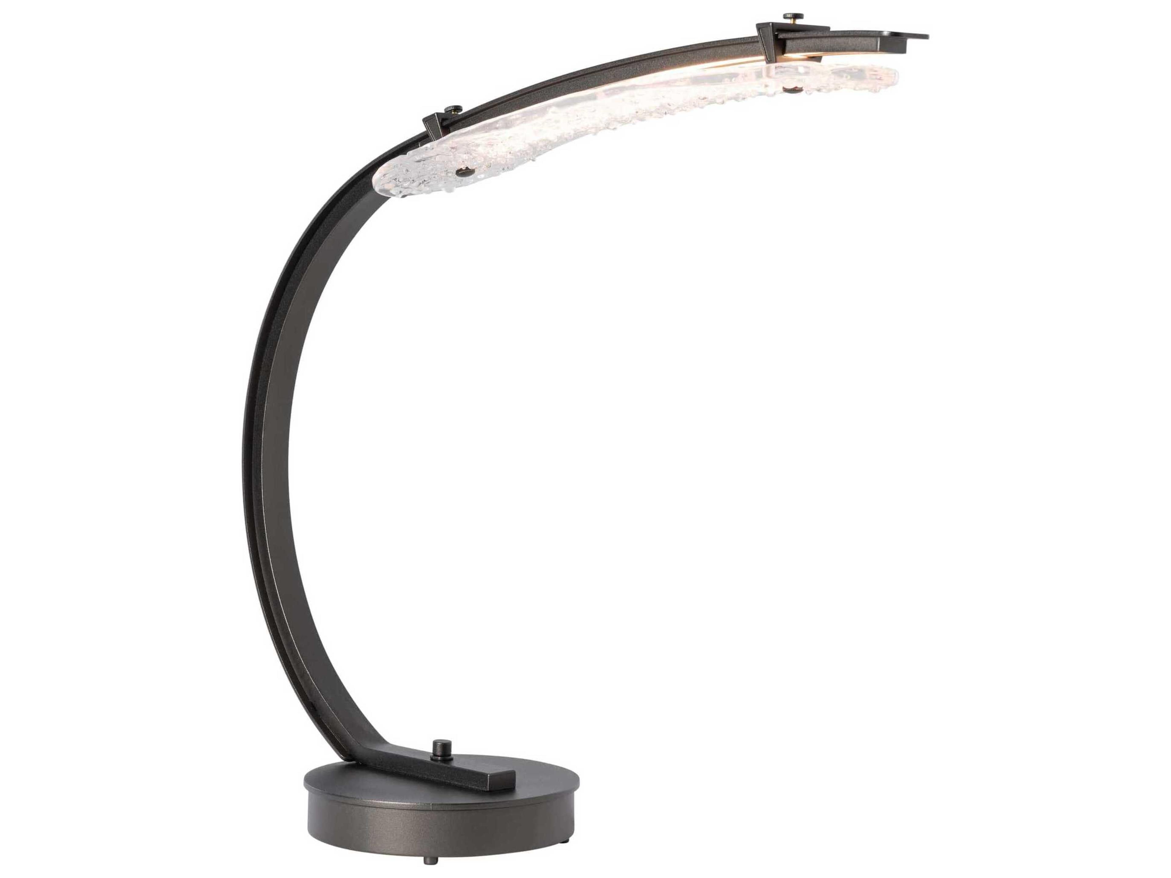Hubbardton Forge Glissade Clear Textured Glass Desk Lamp