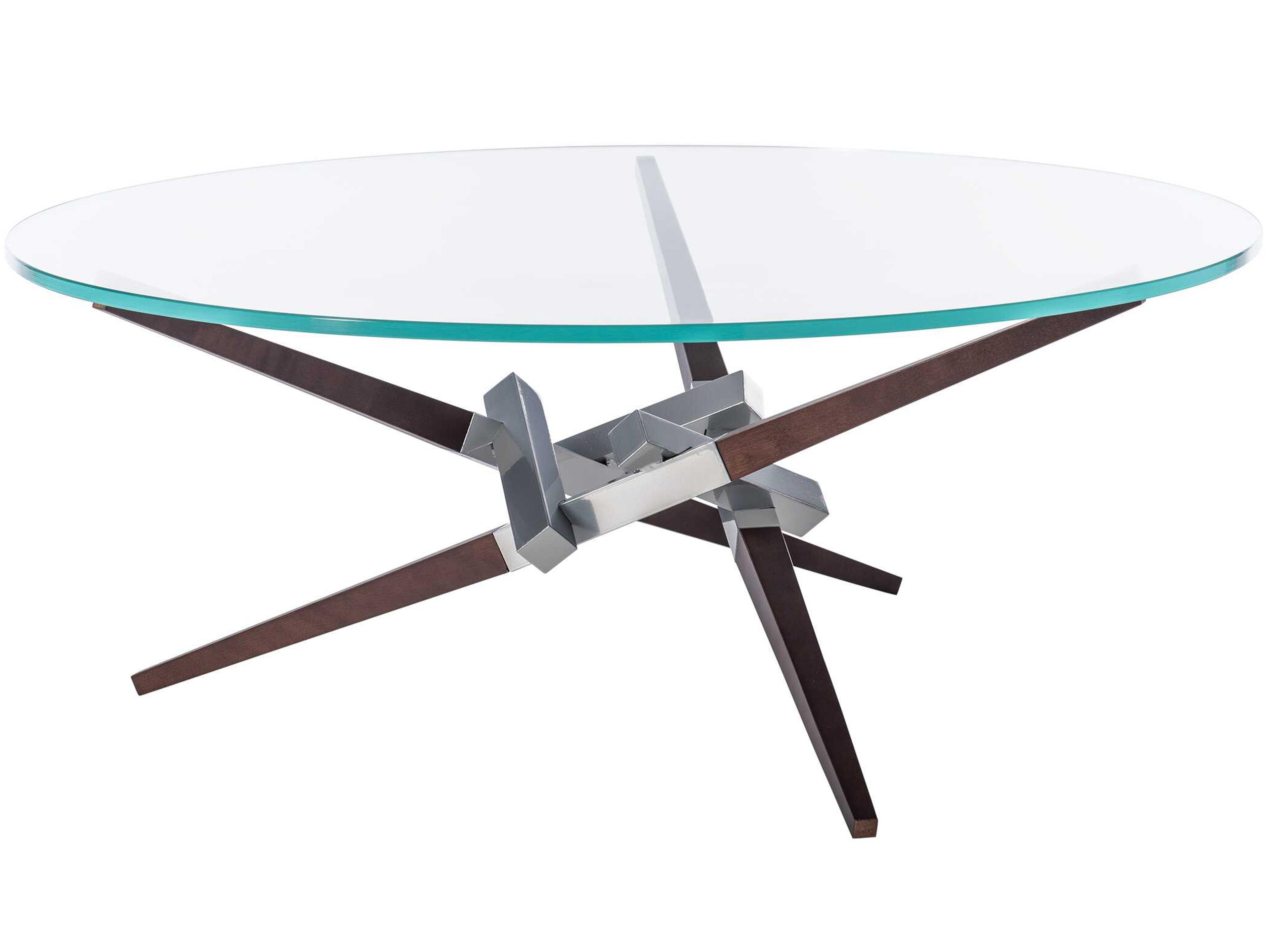 Hubbardton Forge Crux Round Glass Coffee Table
