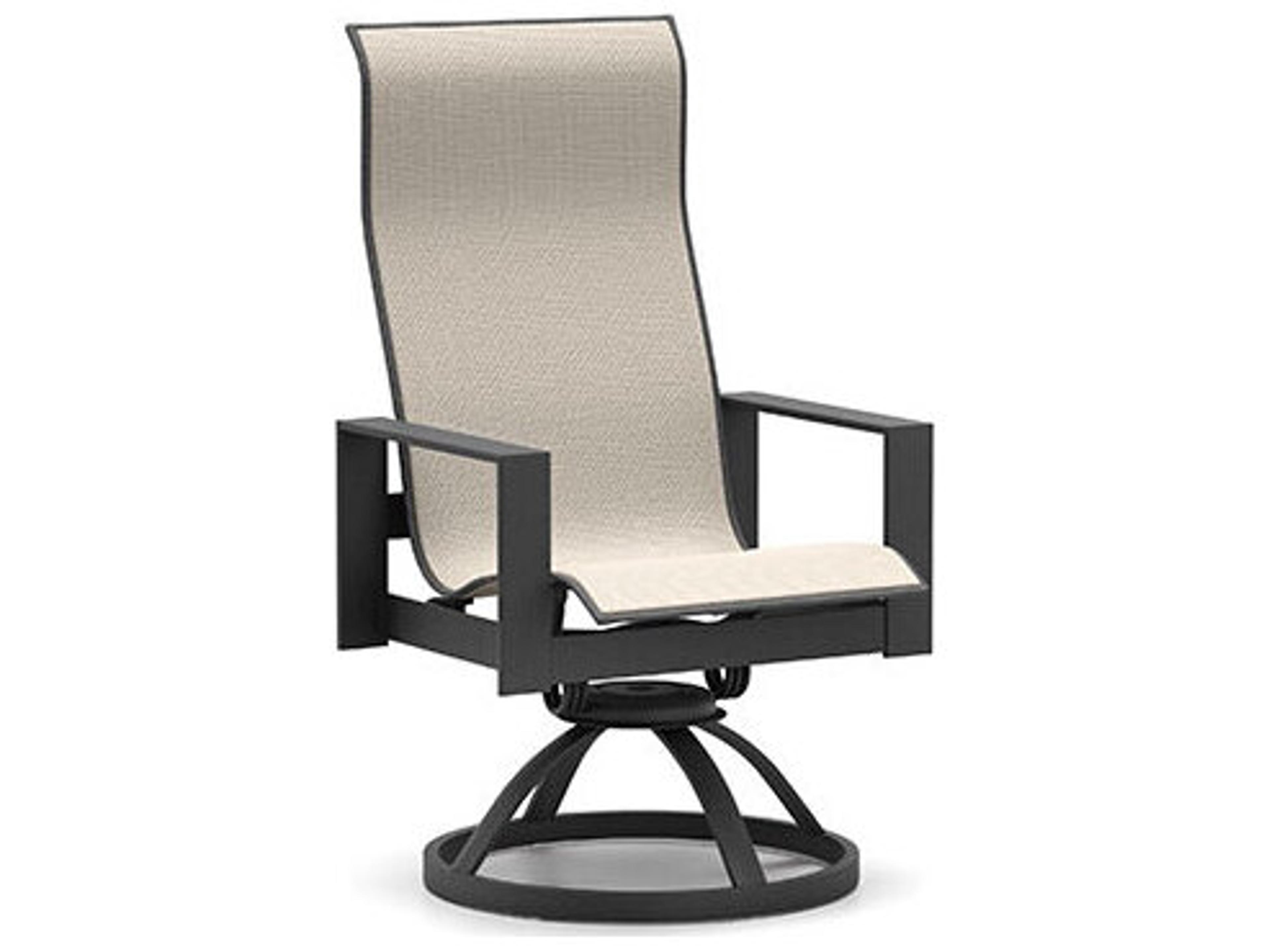 Homecrest Grace Sling Aluminum High Back Swivel Rocker Dining Chair