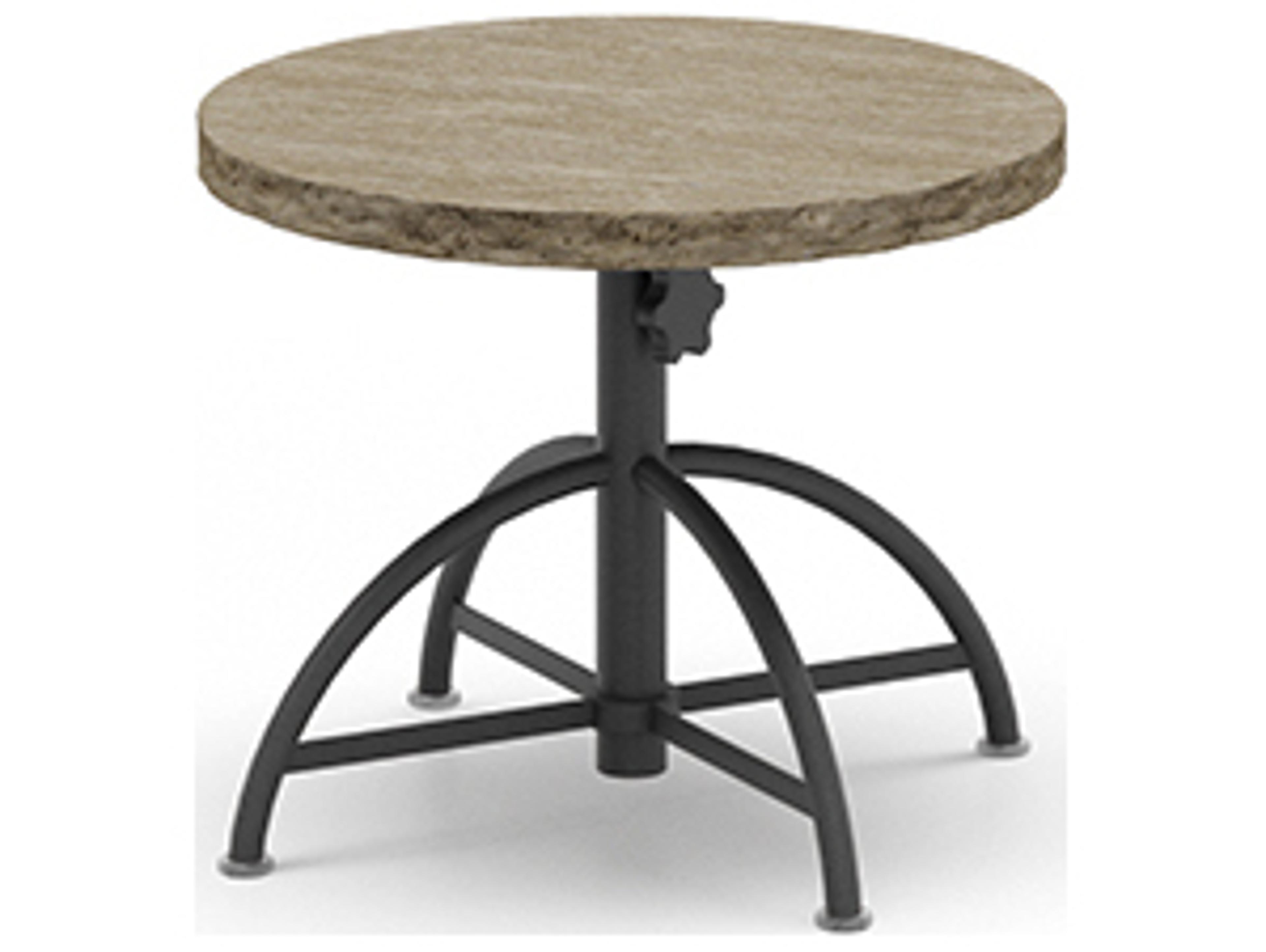 Homecrest Slate Natural Series Aluminum 30" Round Adjustable End Table