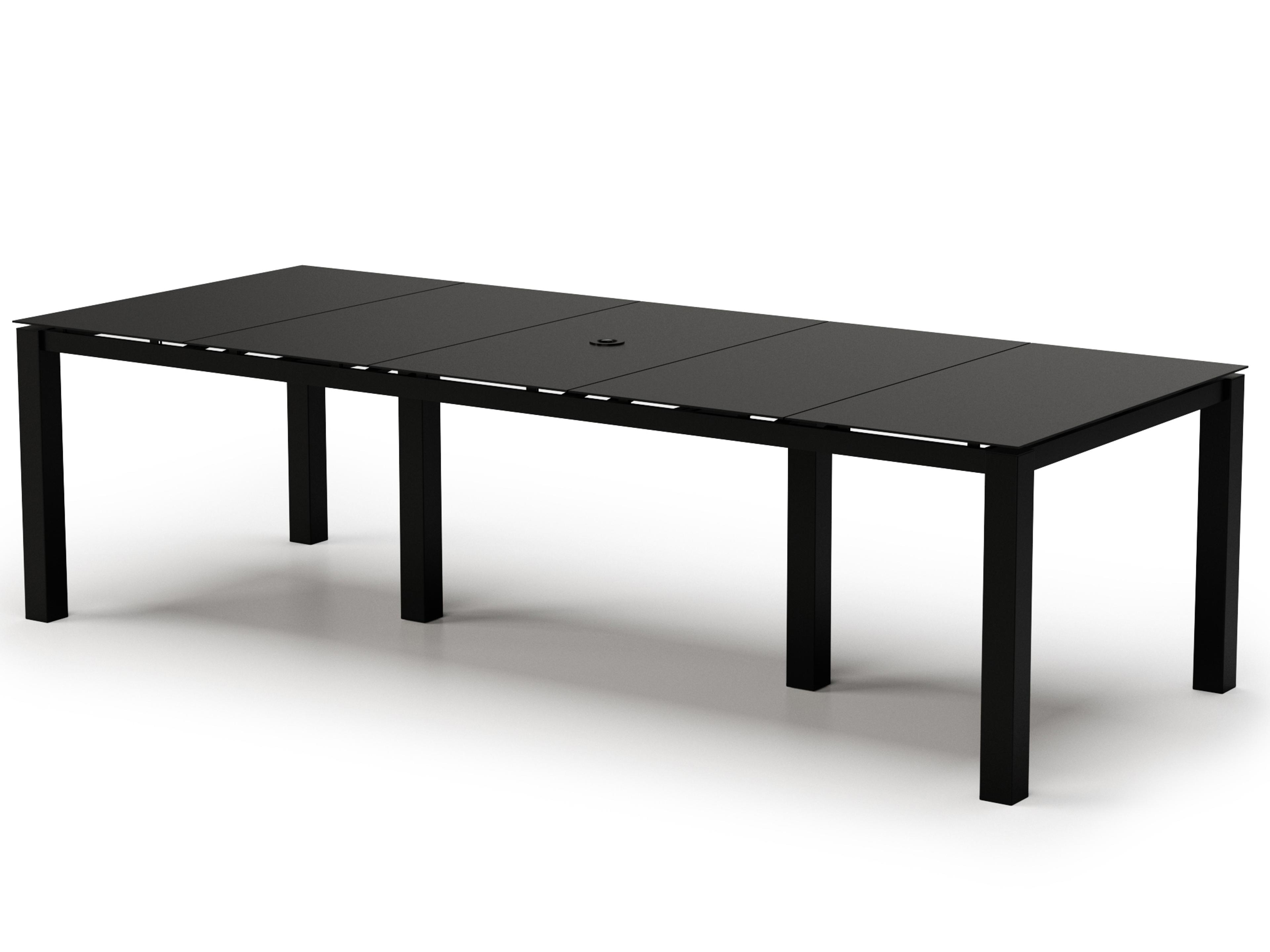 Homecrest Mode Aluminum Rectangular Cafe Table with Umbrella Hole