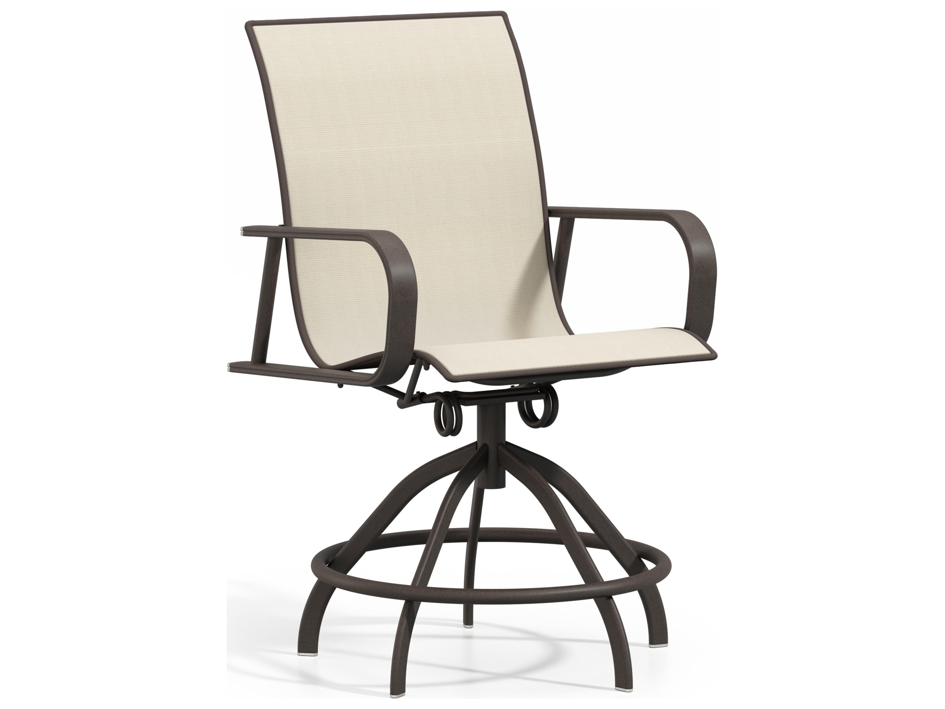 Homecrest Kashton Sling Aluminum Swivel Rocker Outdoor Patio Counter Stool