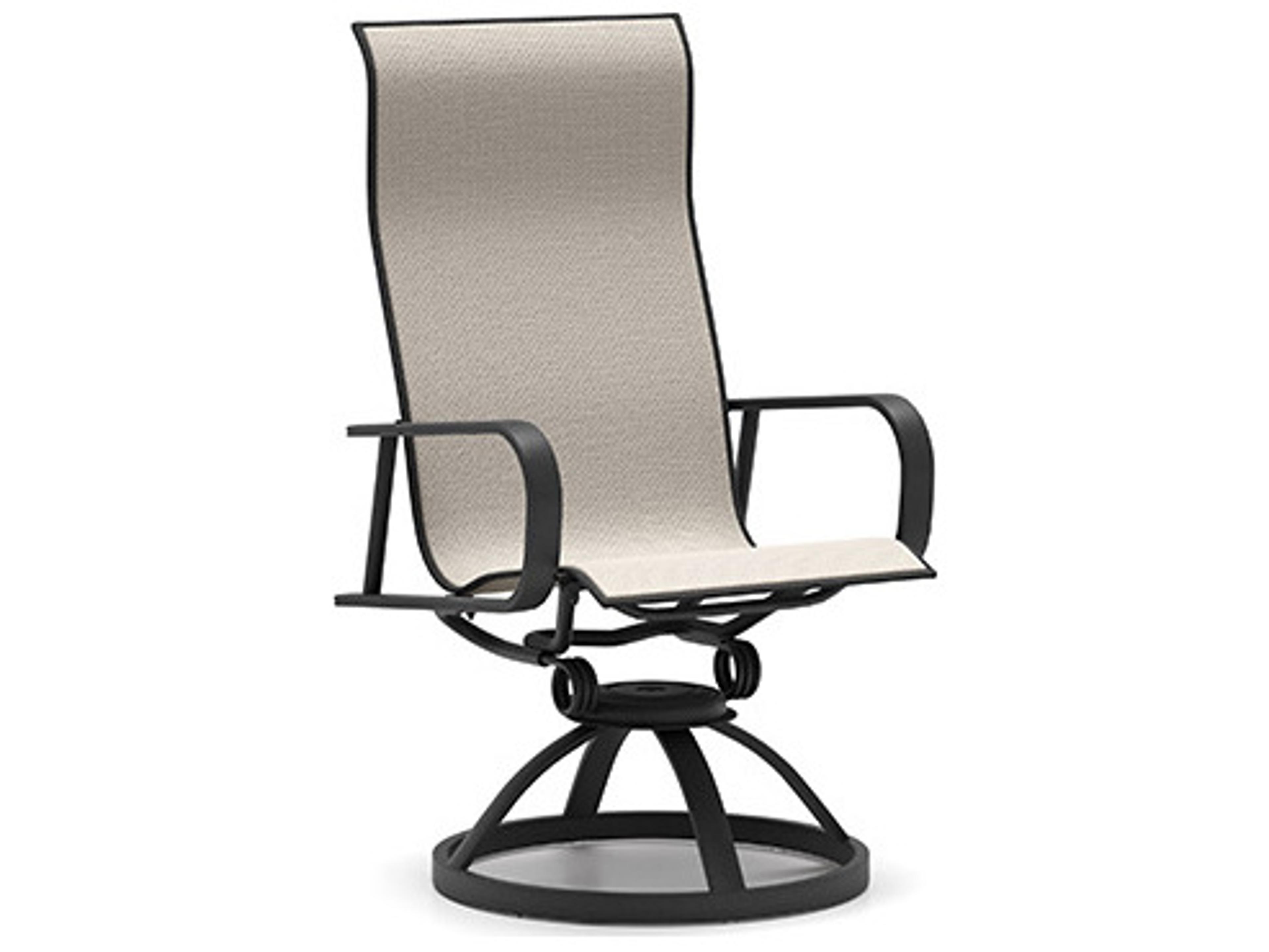 Homecrest Kashton Sling Aluminum High Back Swivel Rocker Dining Chair