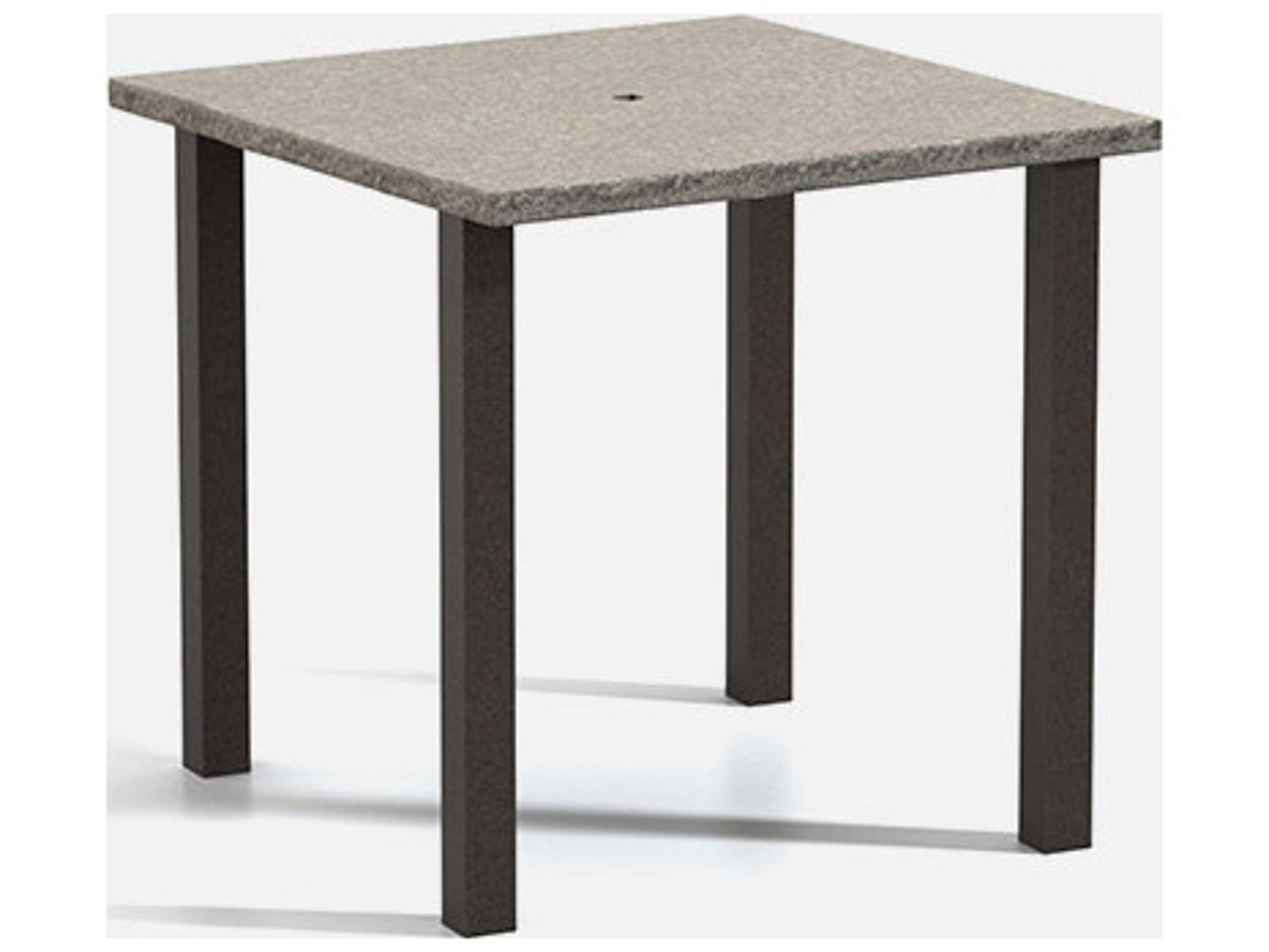 Homecrest Shadow Rock Aluminum Square Patio Bar Table