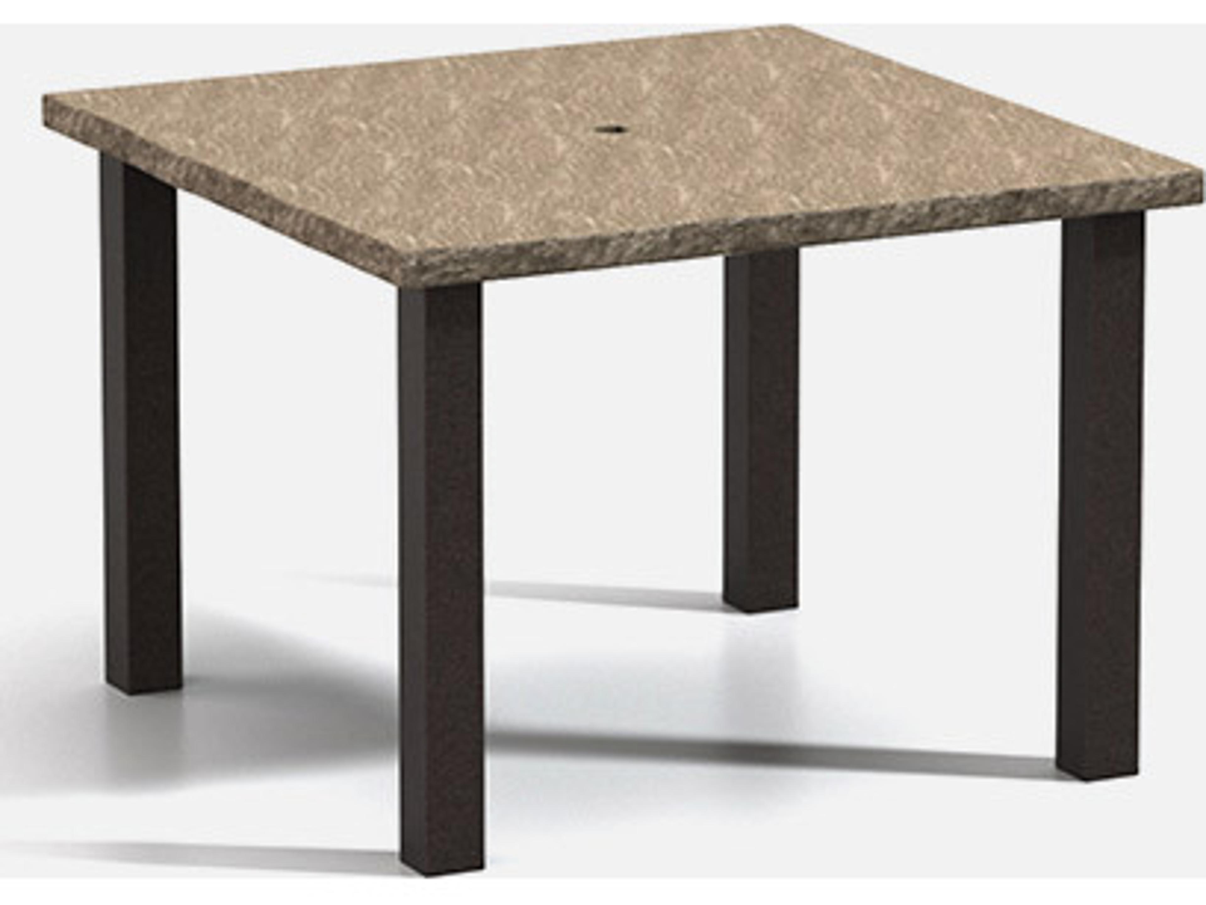 Homecrest Slate Aluminum Square Post Base Cafe Table