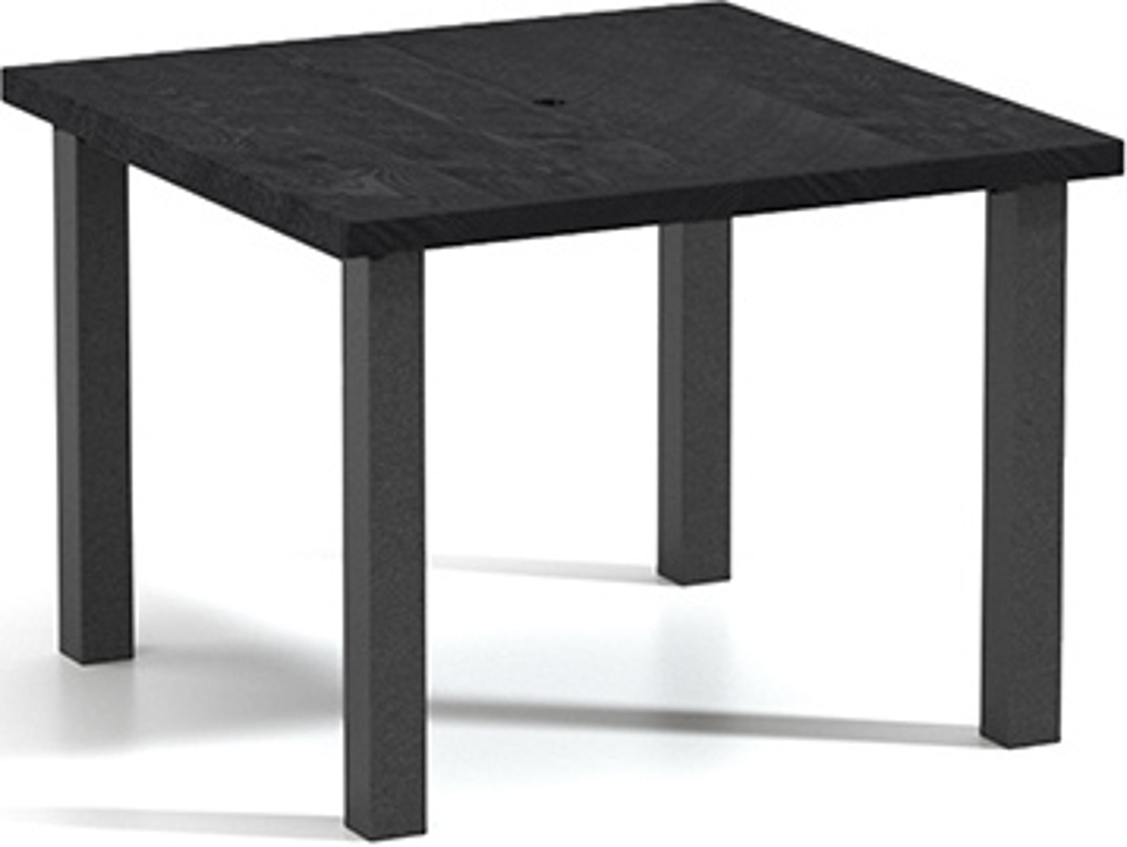 Homecrest Timber Natural Series Aluminum 42" Square Dining Table with Umbrella Hole