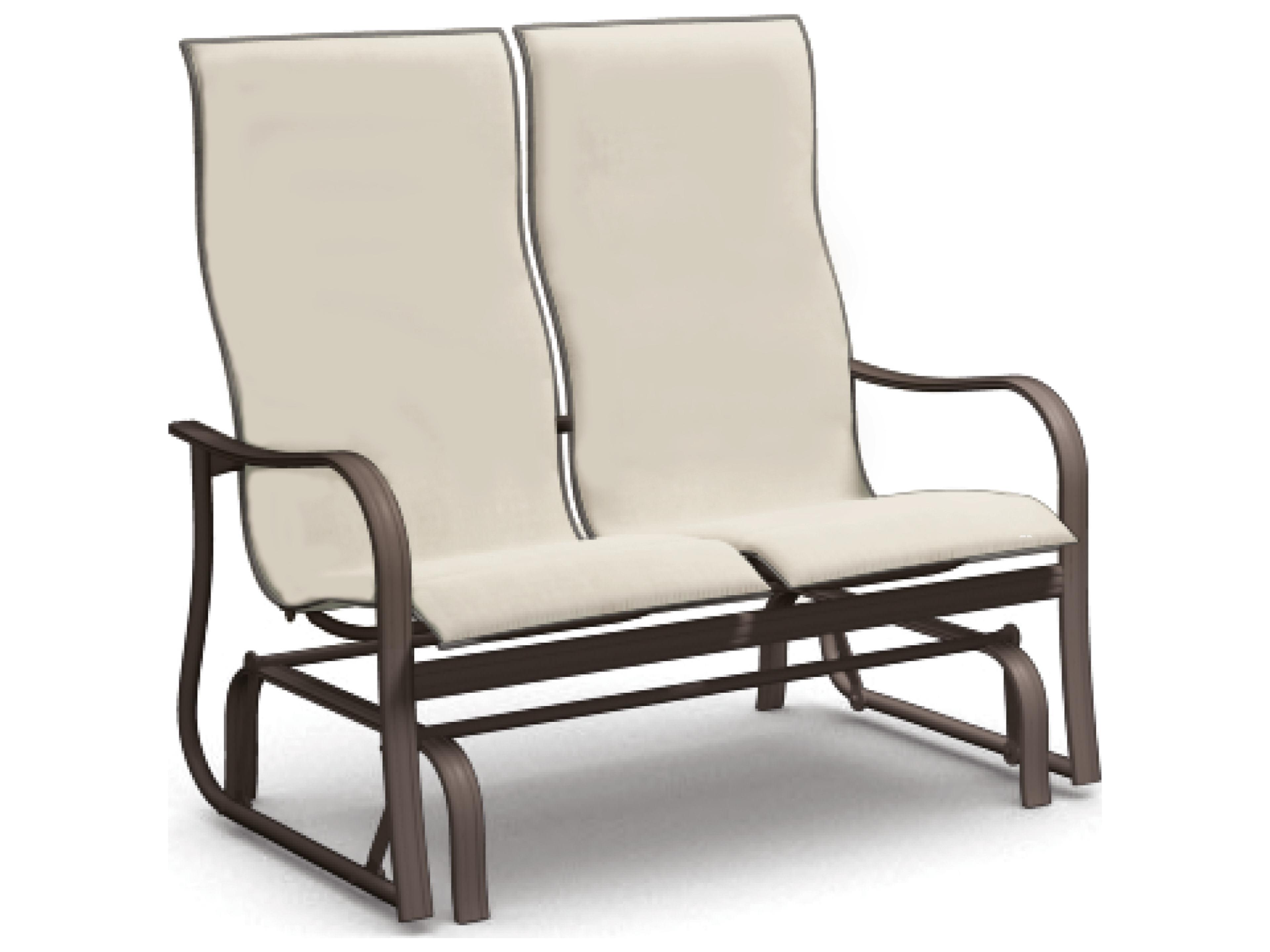 Homecrest Holly Hill Sling Aluminum High Back Glider Outdoor Patio Loveseat