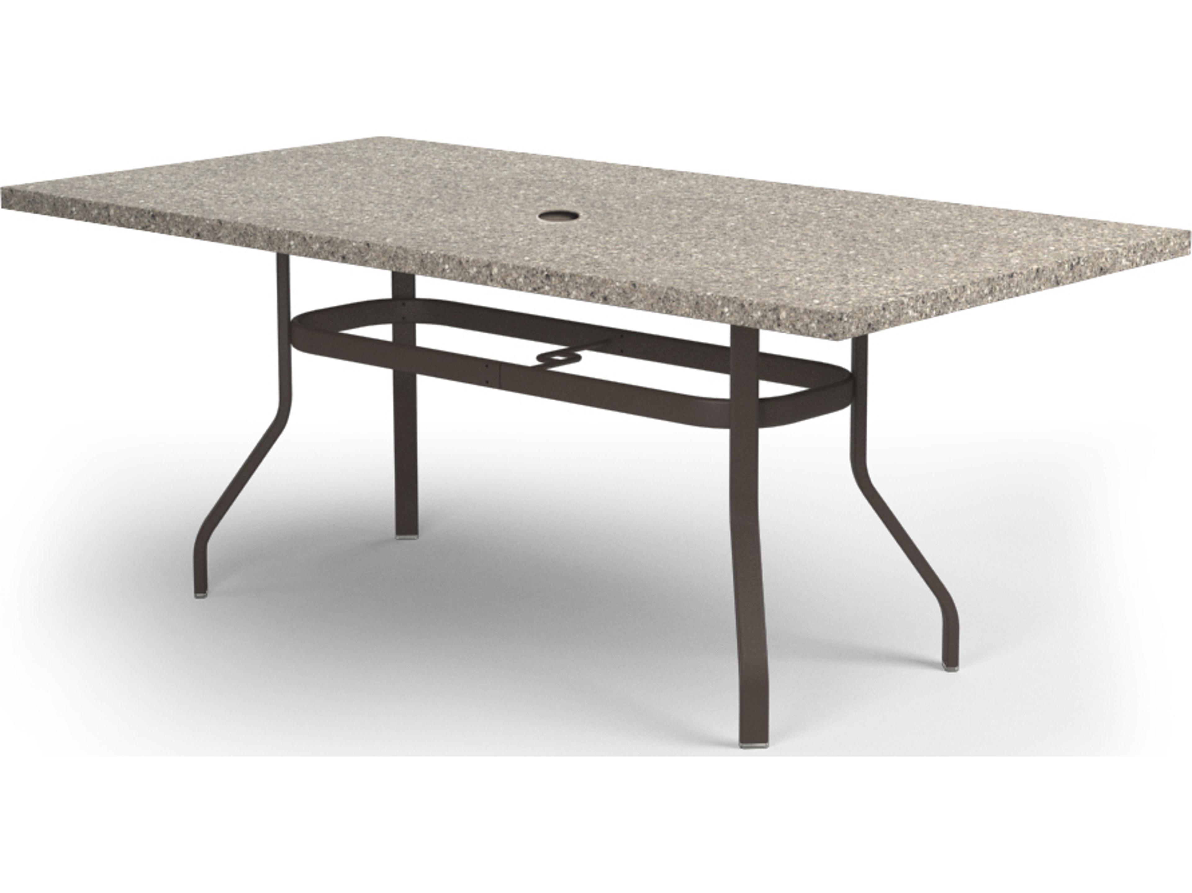 Homecrest Stonegate Aluminum Rectangular Dining Table with Umbrella Hole