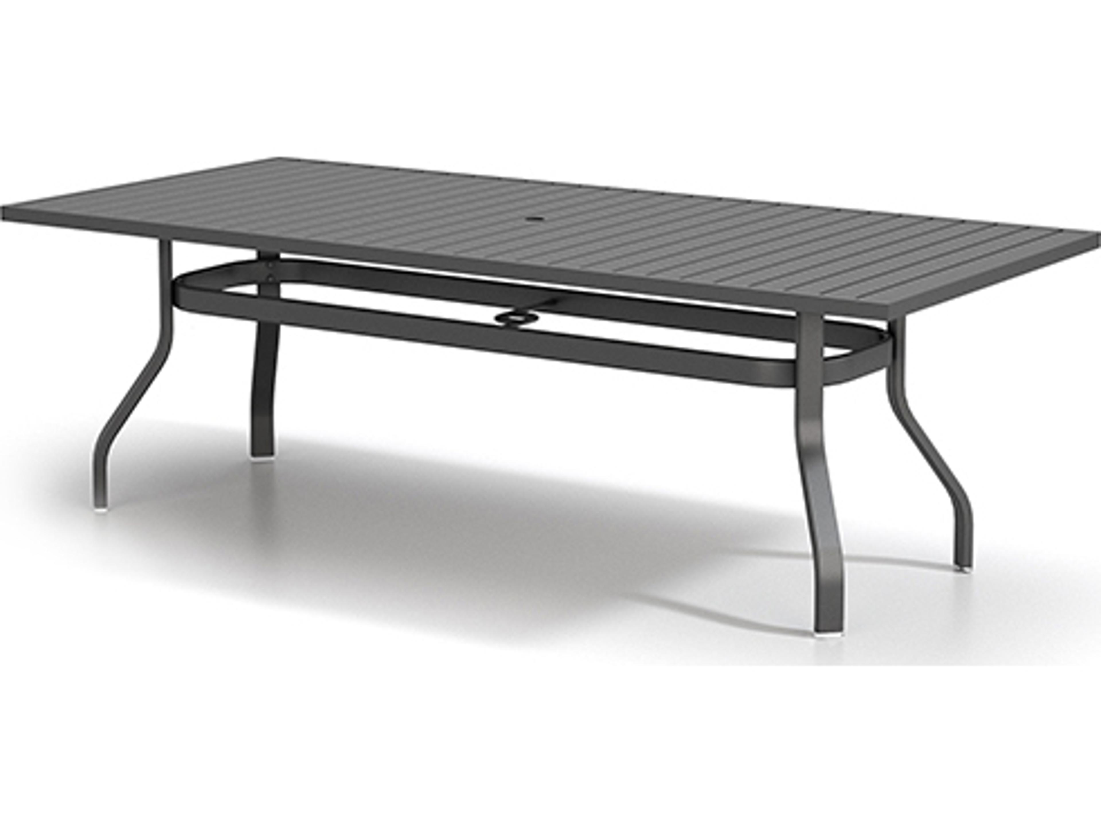 Homecrest Latitude Aluminum 67"W x 42"D Rectangular Dining Table with Umbrella Hole