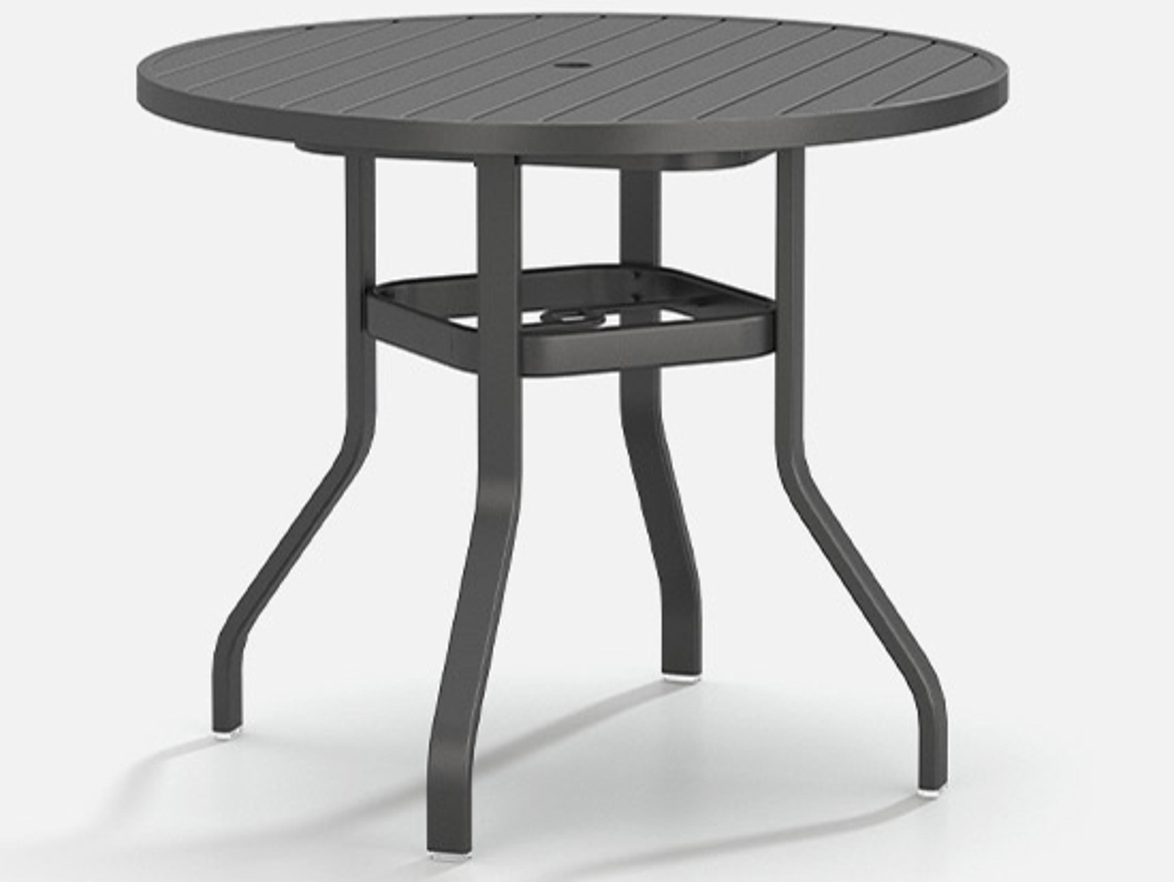 Homecrest Latitude Aluminum Round Outdoor Counter Table with Umbrella Hole