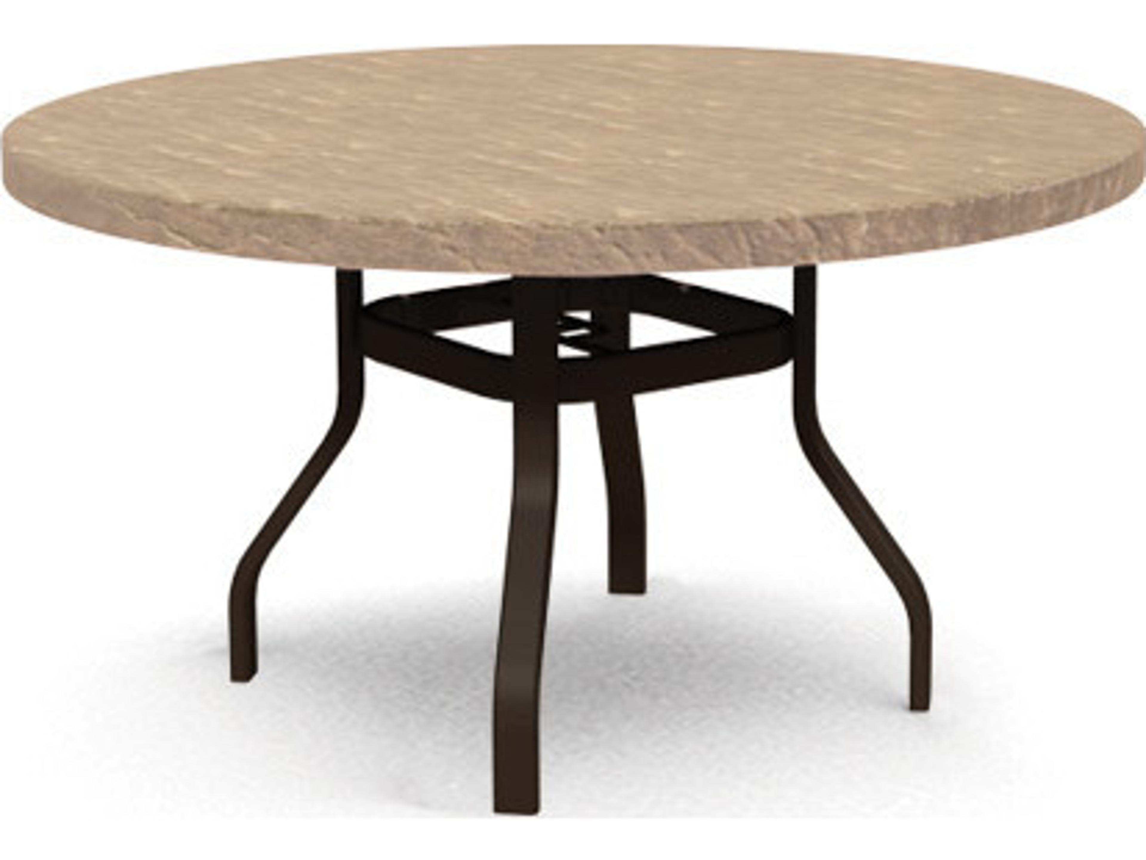 Homecrest Sandstone Faux Aluminum Round Outdoor Dining Table