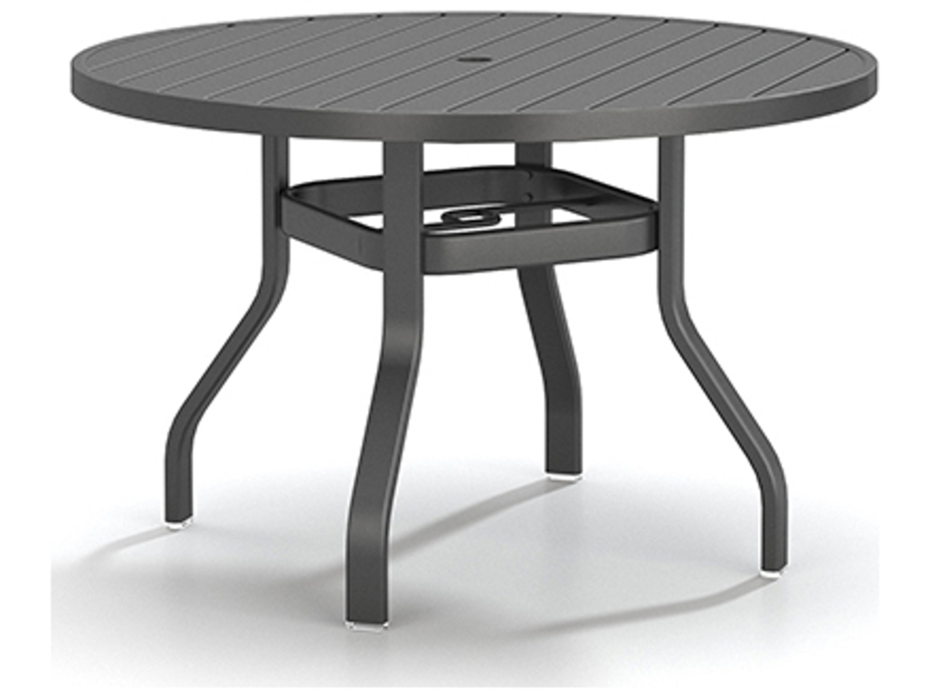 Latitude Aluminum 42" Round Dining Table with Umbrella Hole