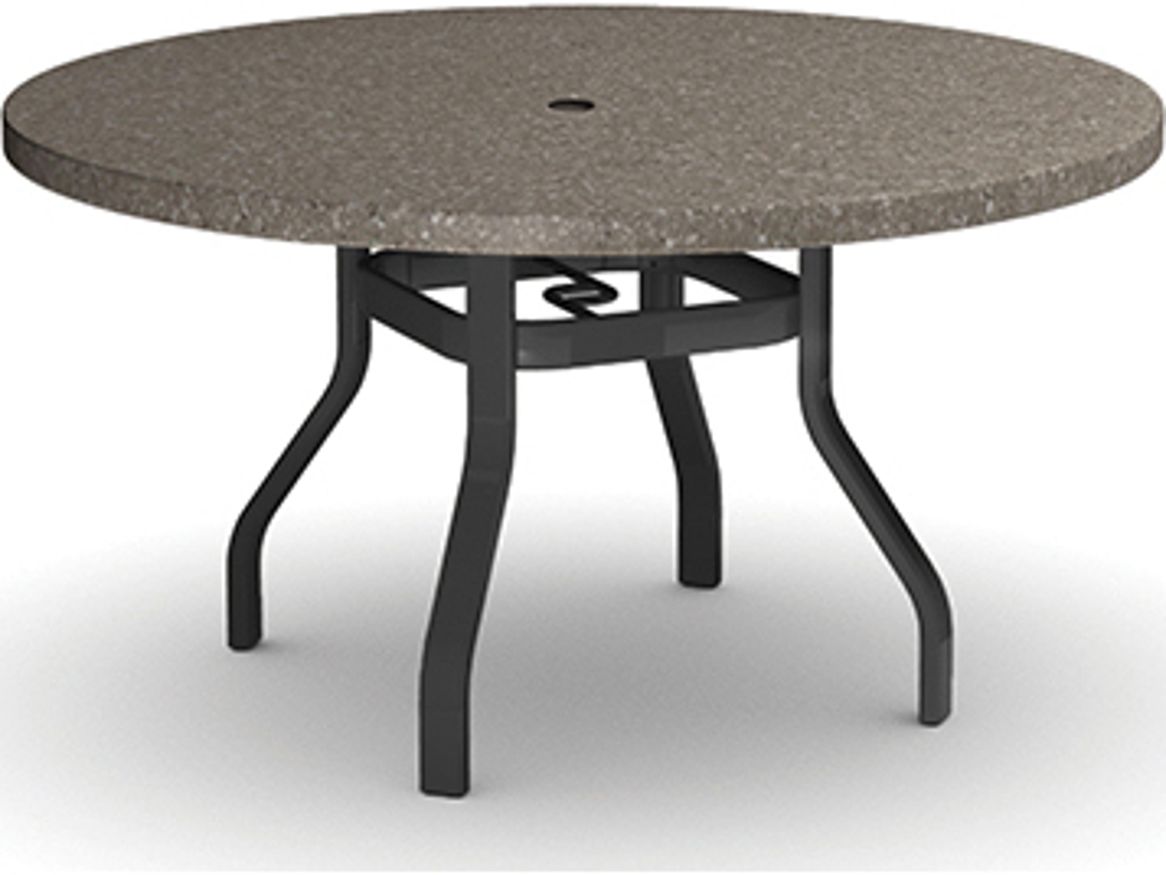 Homecrest Stonegate Natural Series Aluminum 42" Round Dining Table with Umbrella Hole