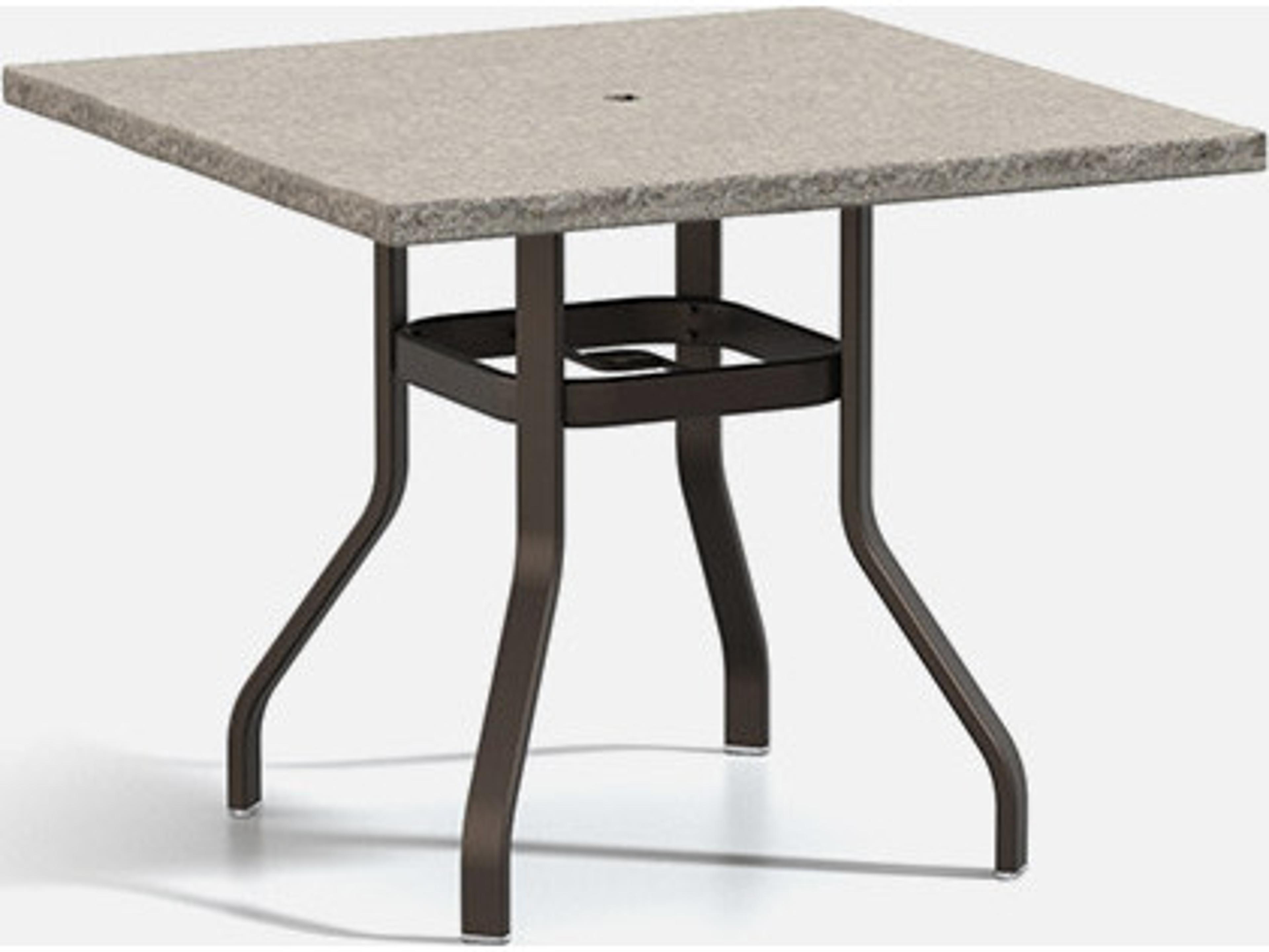 Homecrest Shadow Rock Aluminum Square Universal Base Outdoor Patio Counter Table