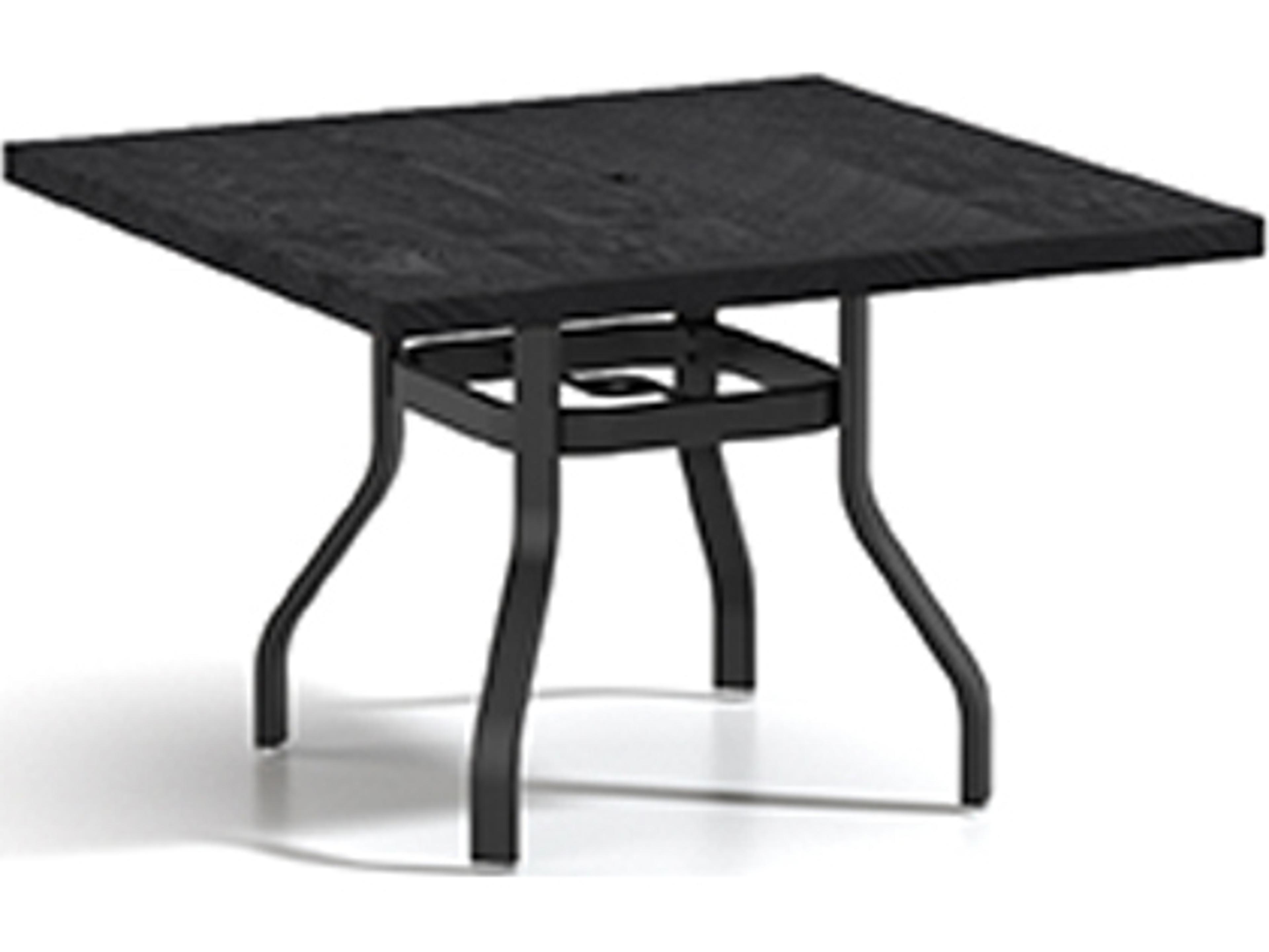Homecrest Timber Natural Series Aluminum 42" Square Dining Table with Umbrella Hole