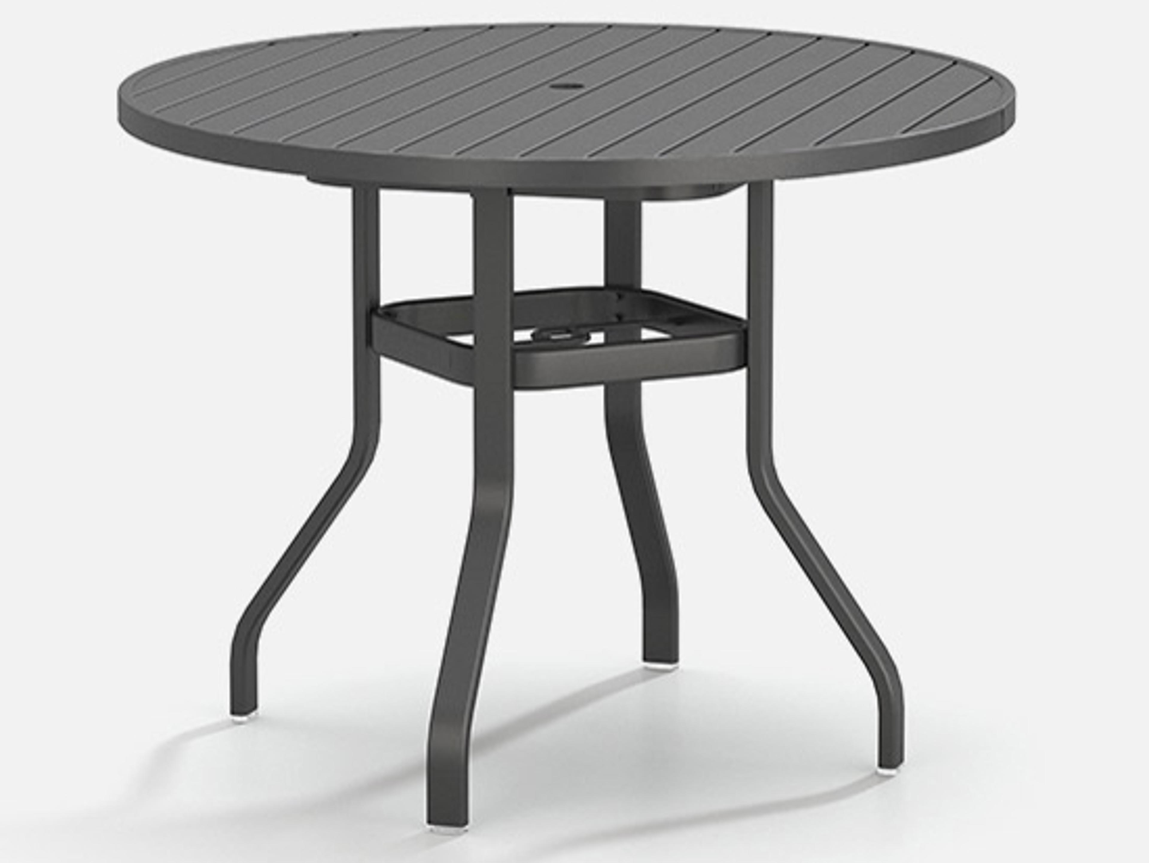 Homecrest Latitude Aluminum Round Patio Counter Table with Umbrella Hole