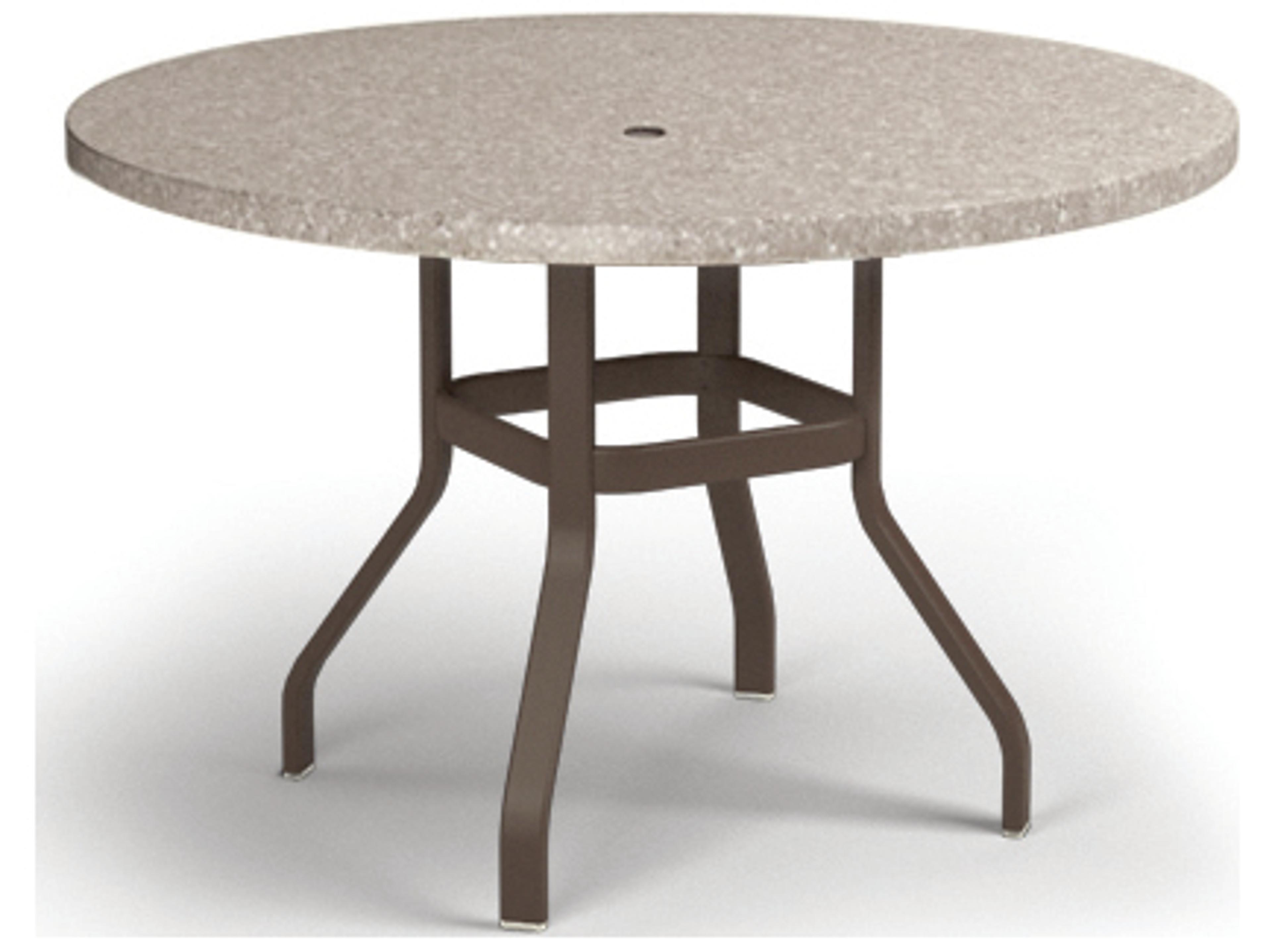 Homecrest Shadow Rock Aluminum Round Outdoor Counter Table with Umbrella Hole