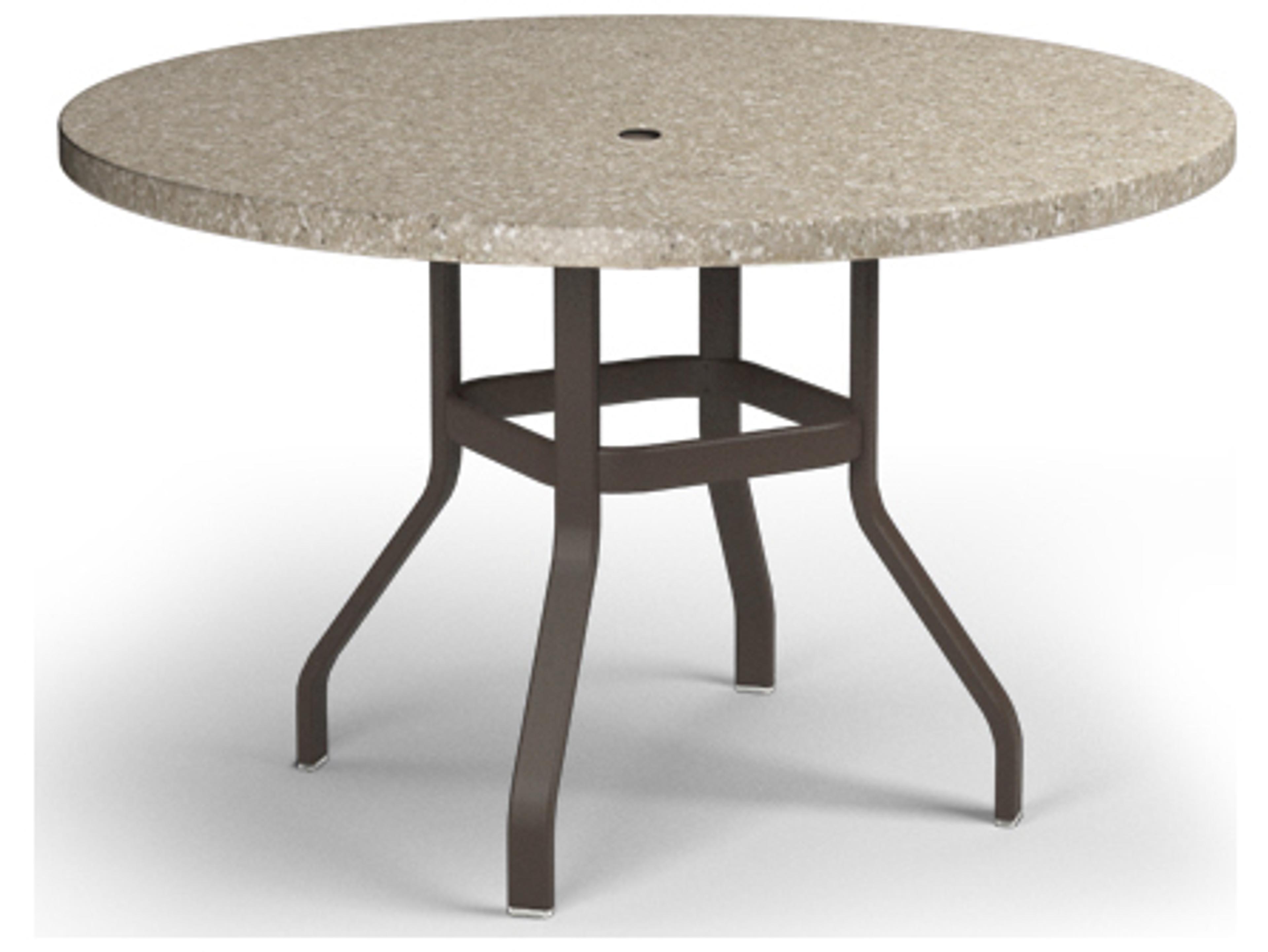 Homecrest Stonegate Aluminum Round counter Table with Umbrella Hole