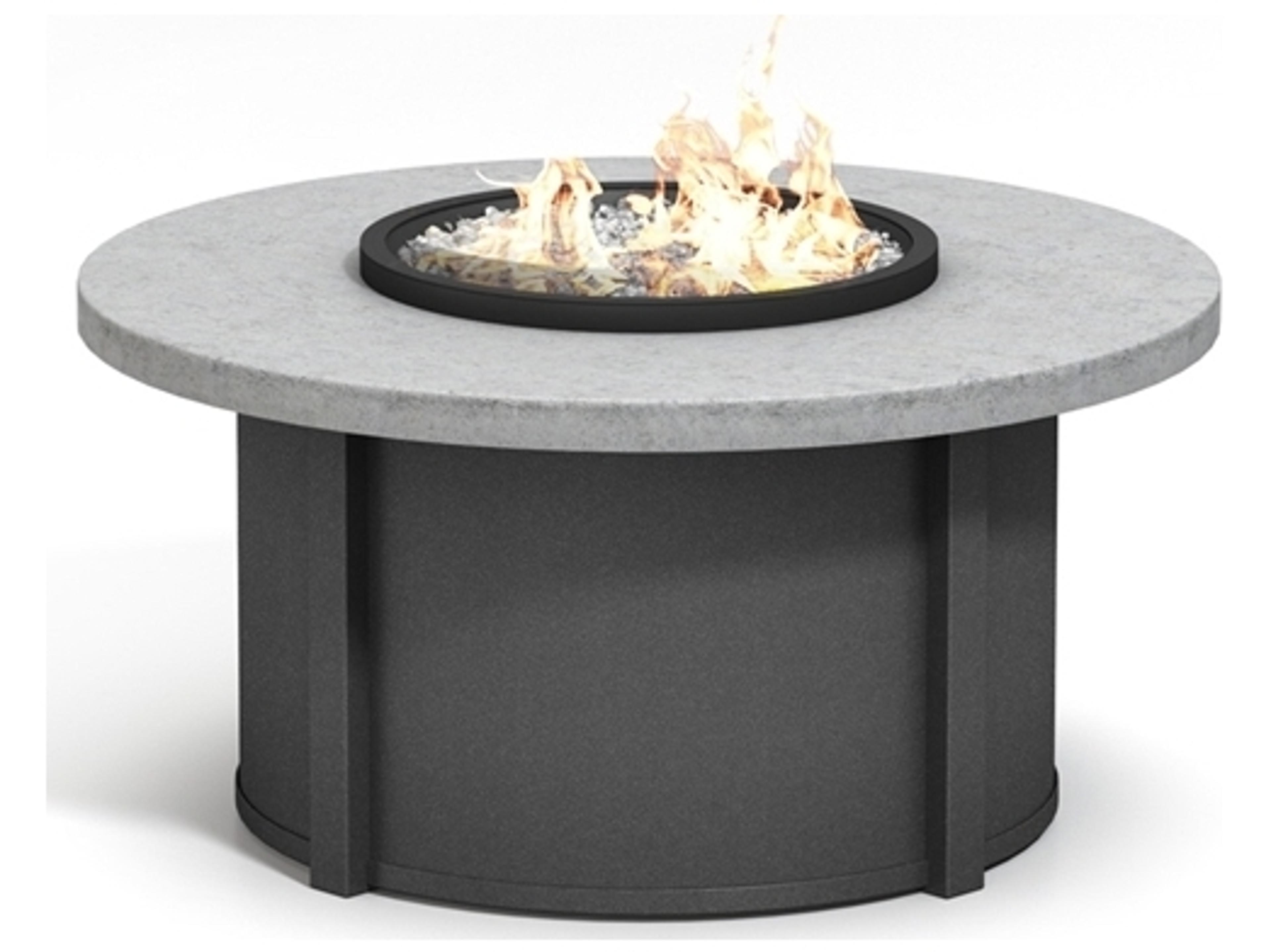 Homecrest Concrete Aluminum Round Patio Fire Pit Table
