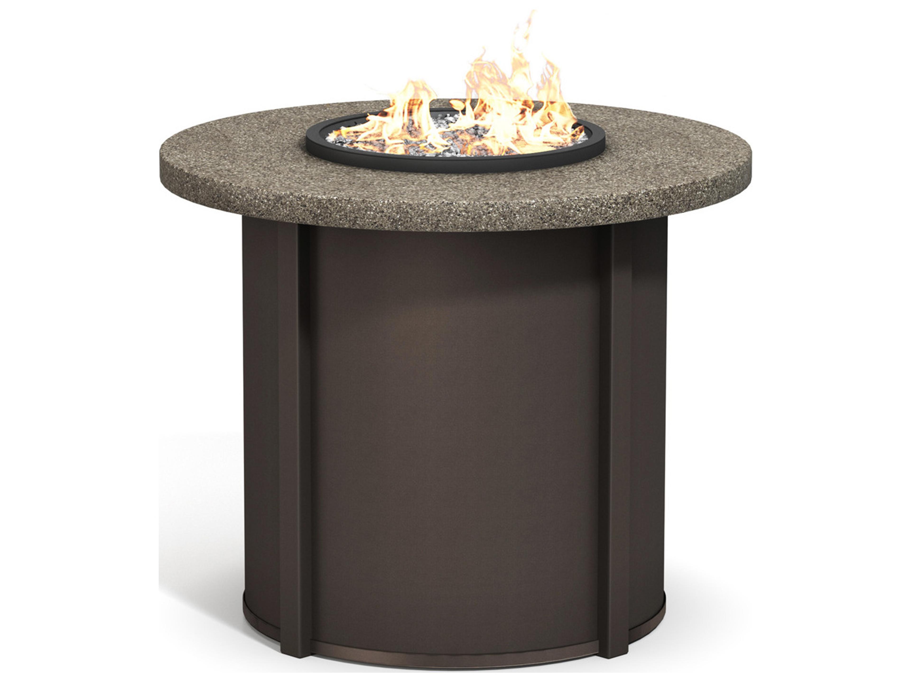 Homecrest Stonegate Aluminum Round Outdoor Fire Pit Table