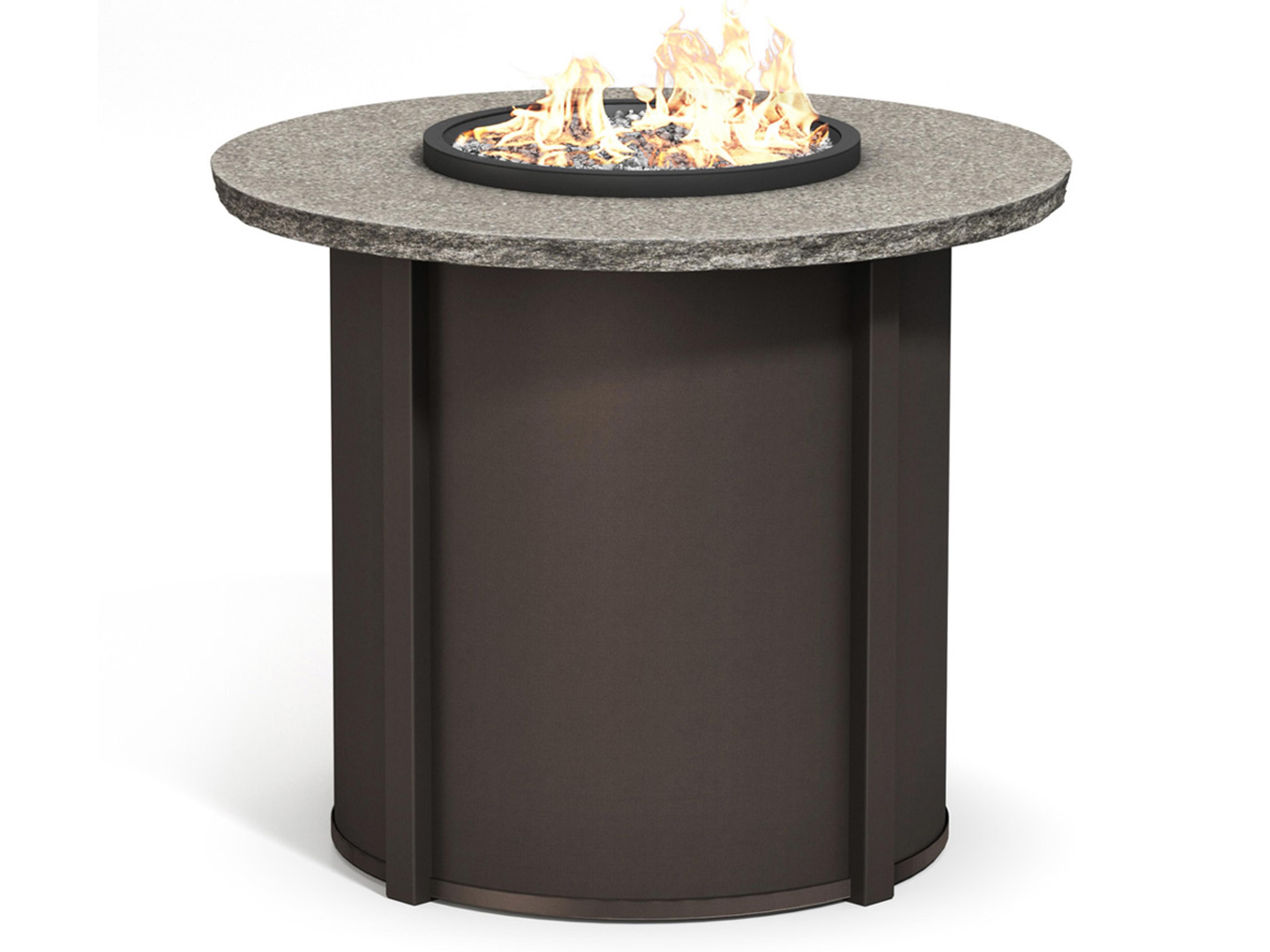 Homecrest Shadow Rock Aluminum Round Outdoor Fire Pit Table