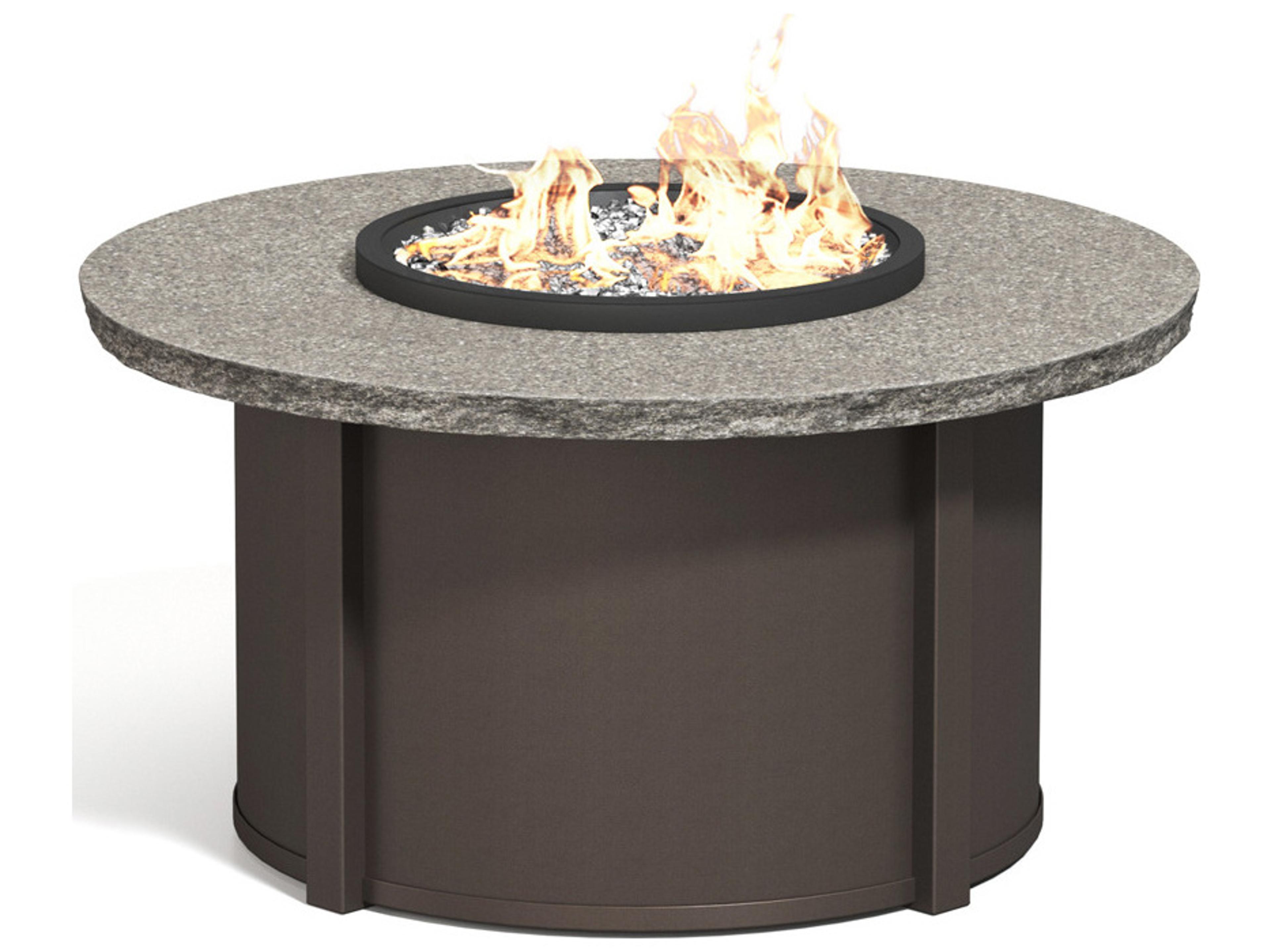 Homecrest Shadow Rock Aluminum Round Patio Fire Pit Table