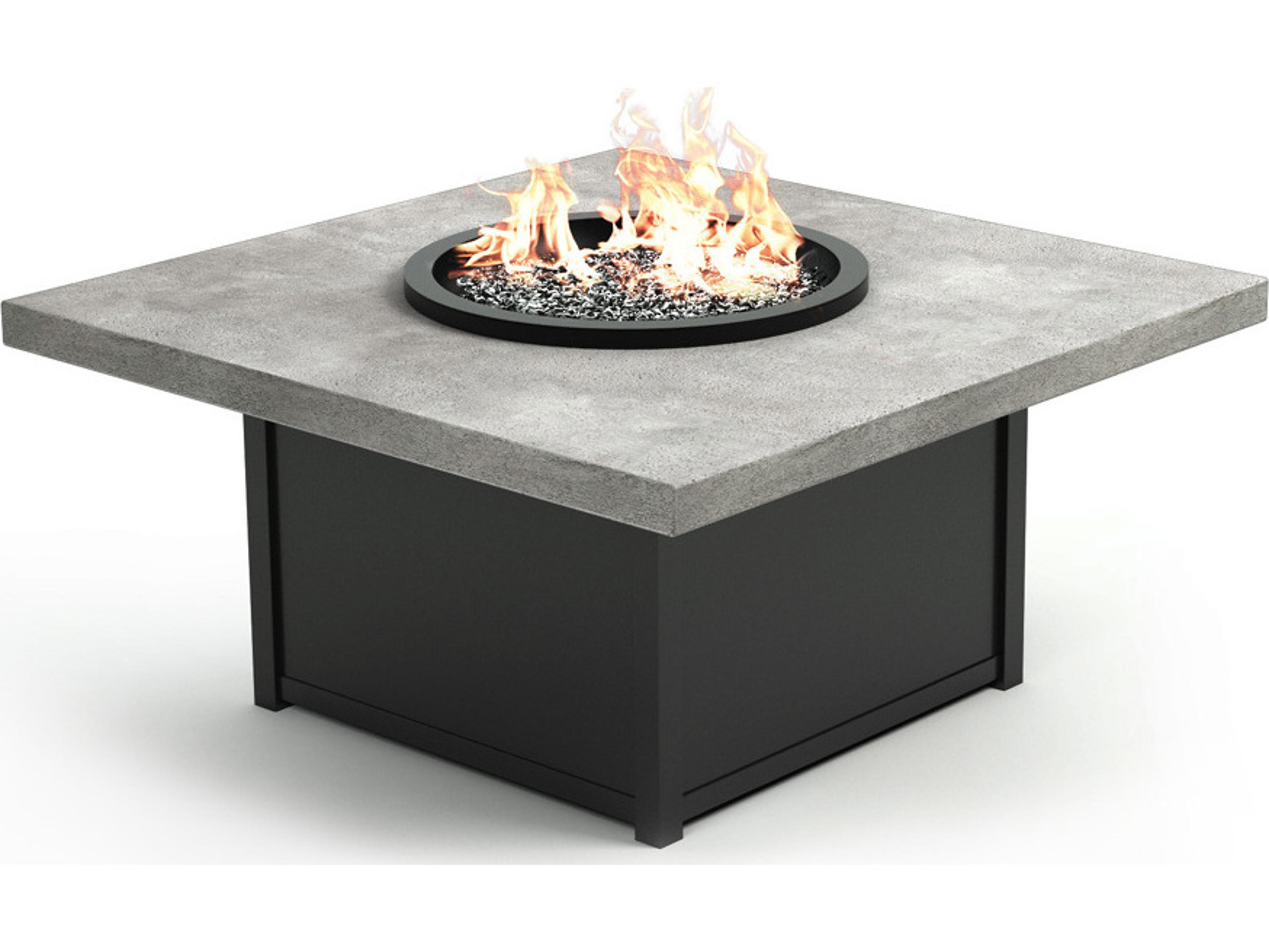 Homecrest Concrete Aluminum Square Outdoor Fire Pit Table