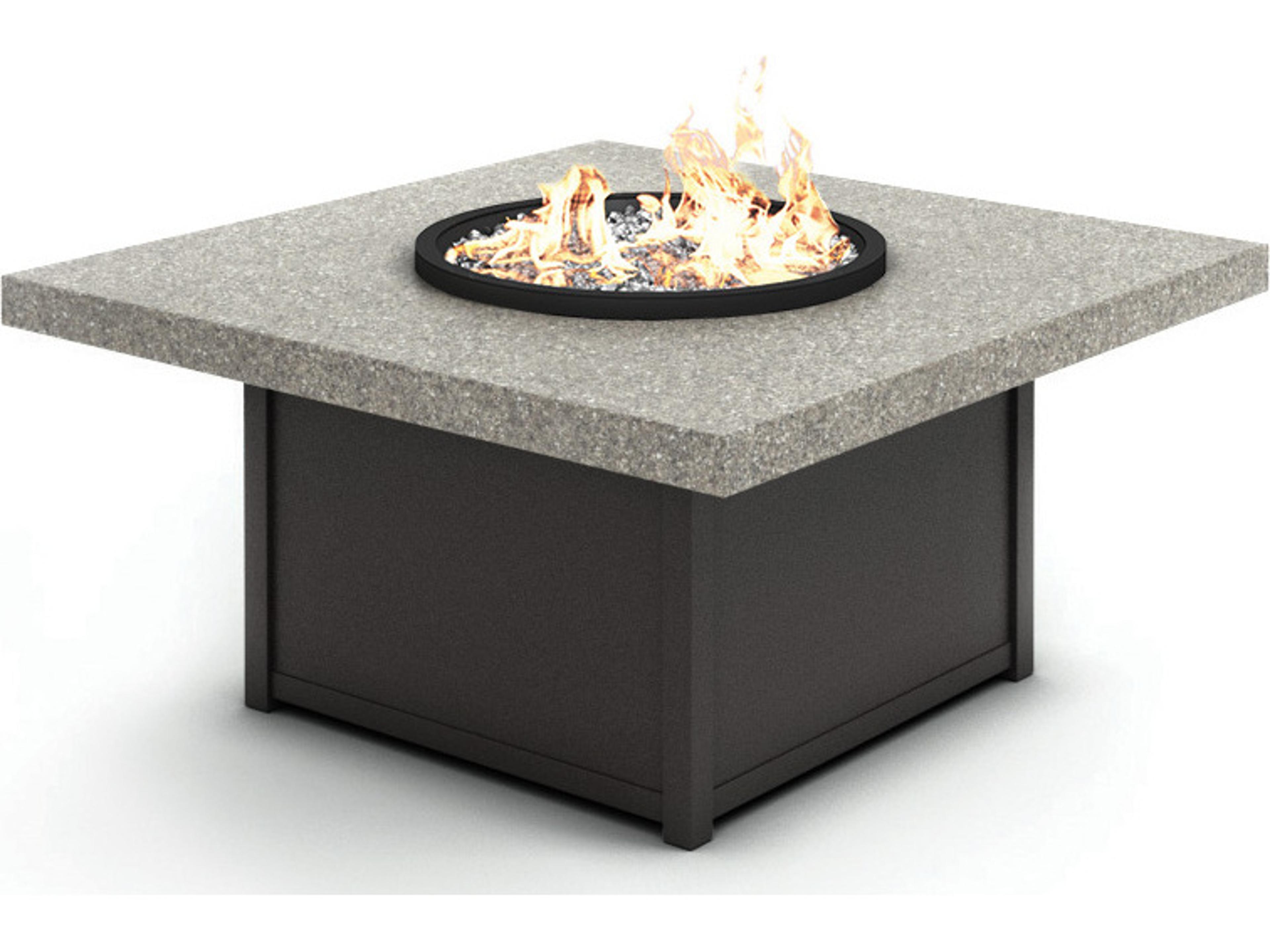 Homecrest Shadow Rock Aluminum Square Patio Fire Pit Table