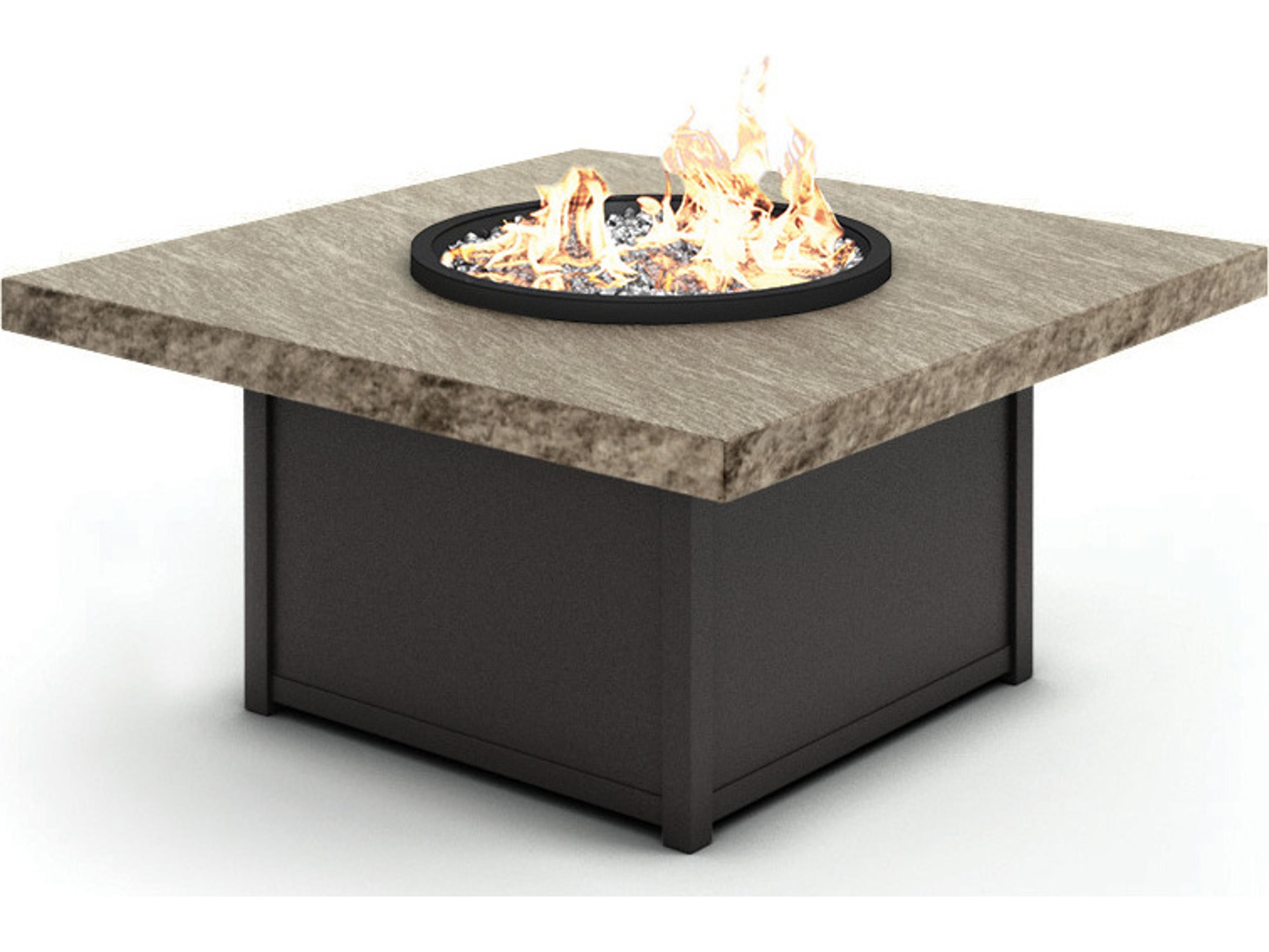Homecrest Slate Aluminum Square Outdoor Fire Pit Table