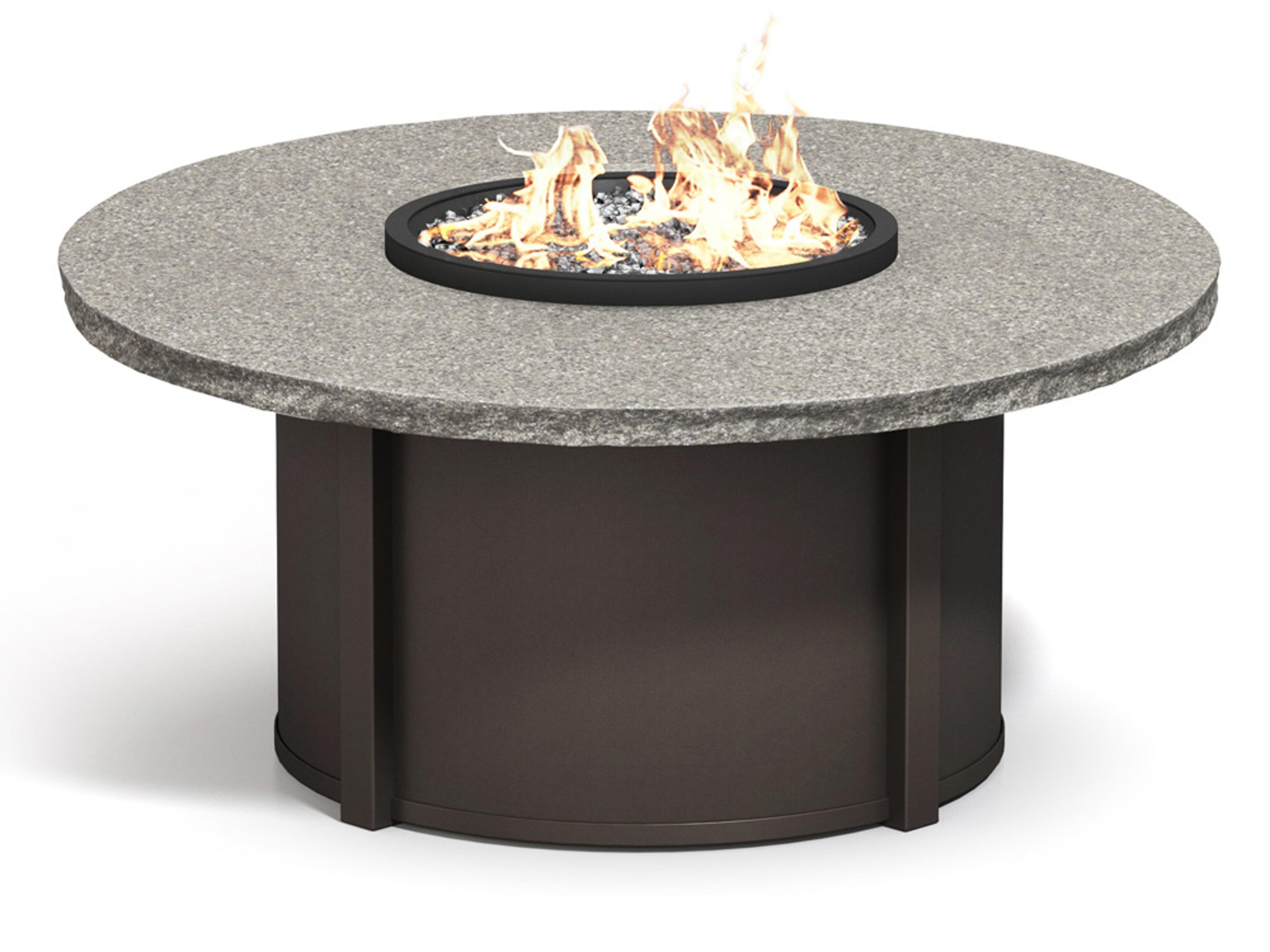 Homecrest Shadow Rock Aluminum Round Outdoor Patio Fire Pit Table