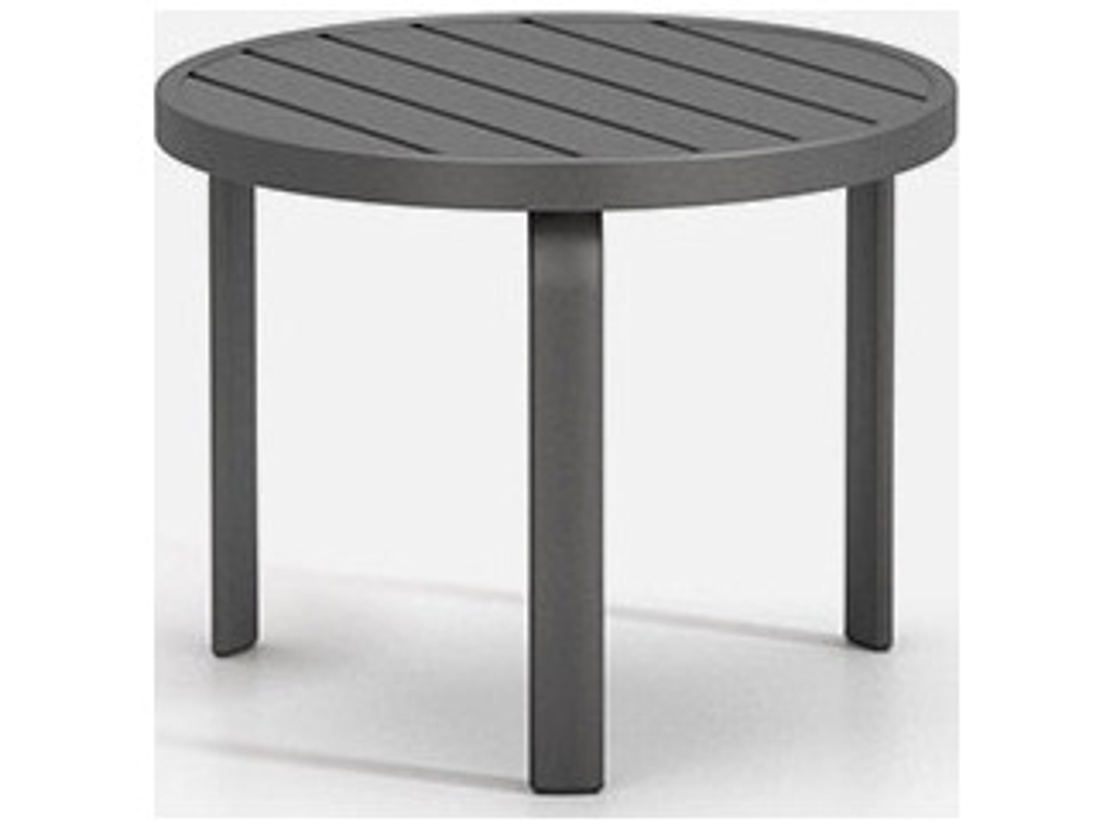 Homecrest Latitude Aluminum Round Universal Base Outdoor Patio End Table