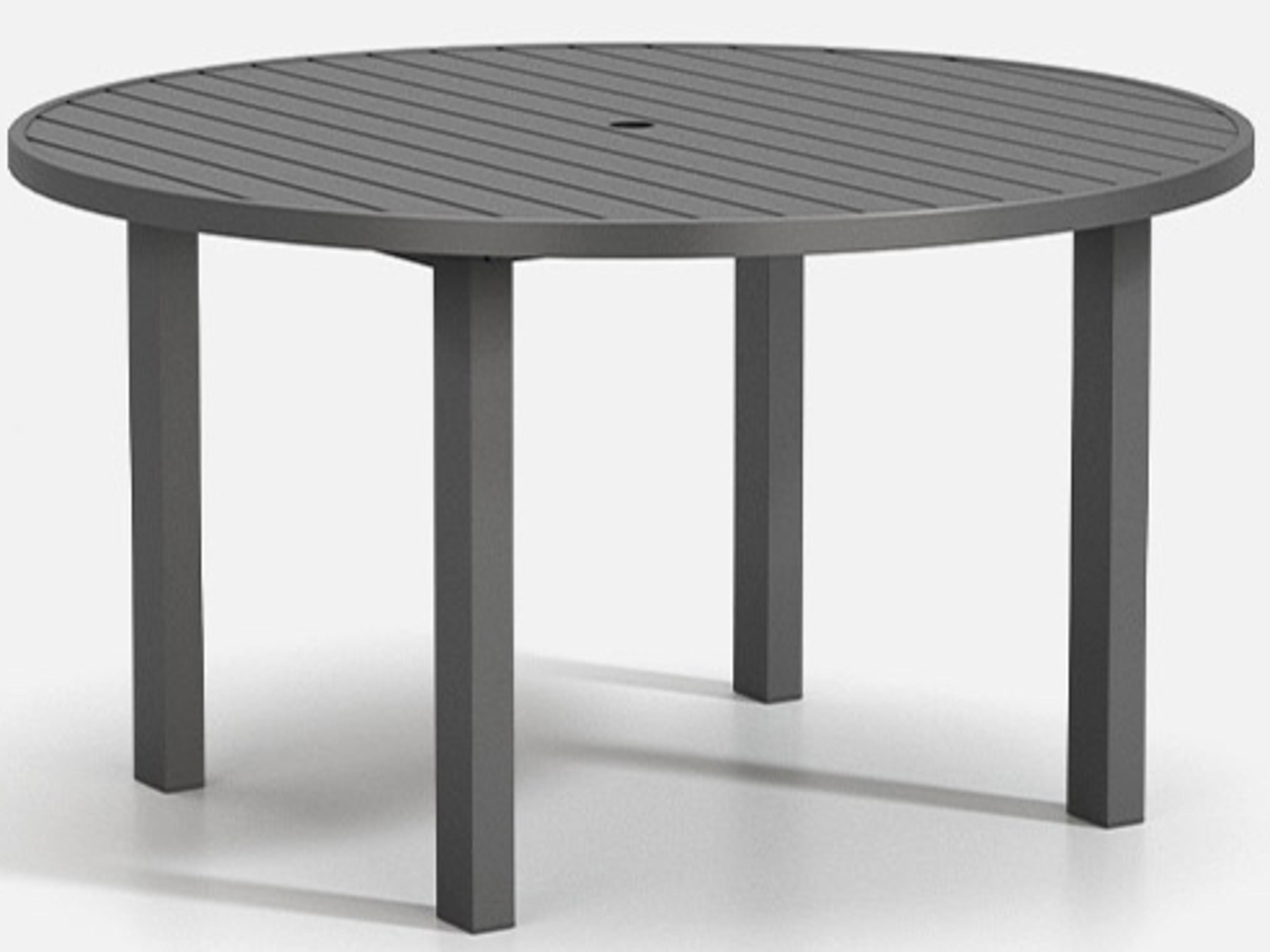 Homecrest Latitude Aluminum Round Cafe Post Table with Umbrella Hole