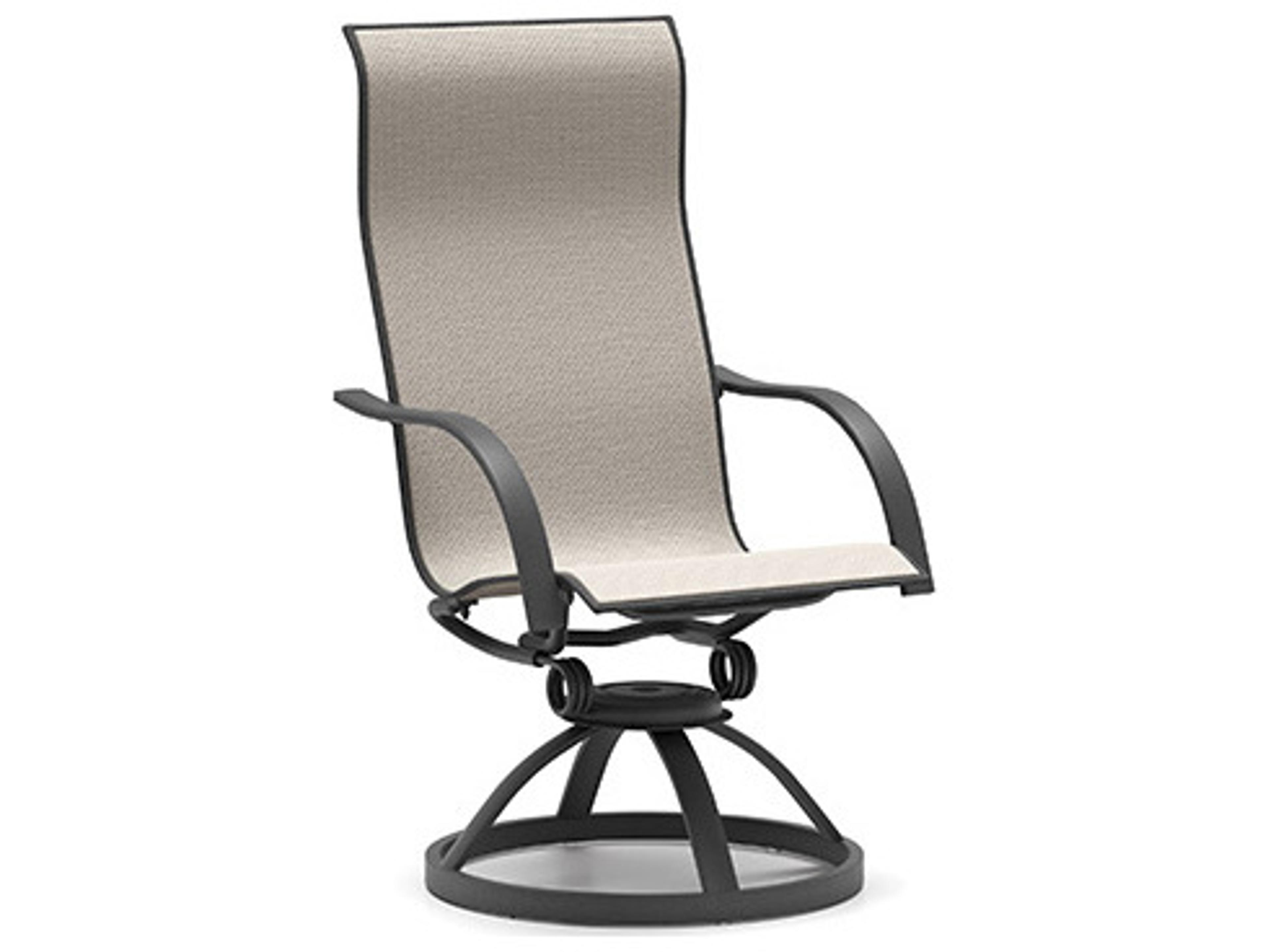 Homecrest Stella Sling Aluminum High Back Swivel Rocker Dining Chair