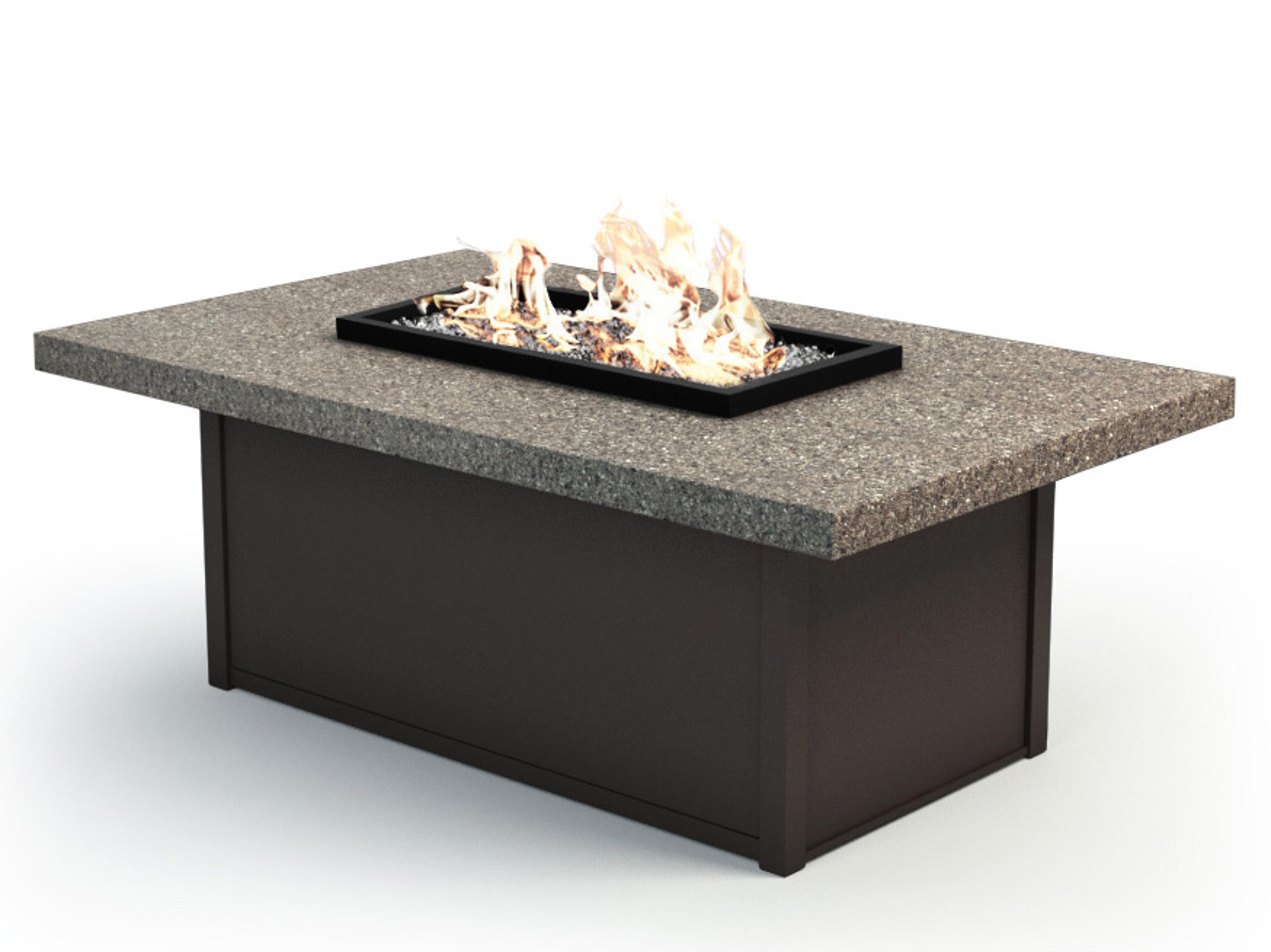 Homecrest Stonegate Aluminum Rectangular Outdoor Fire Pit Table