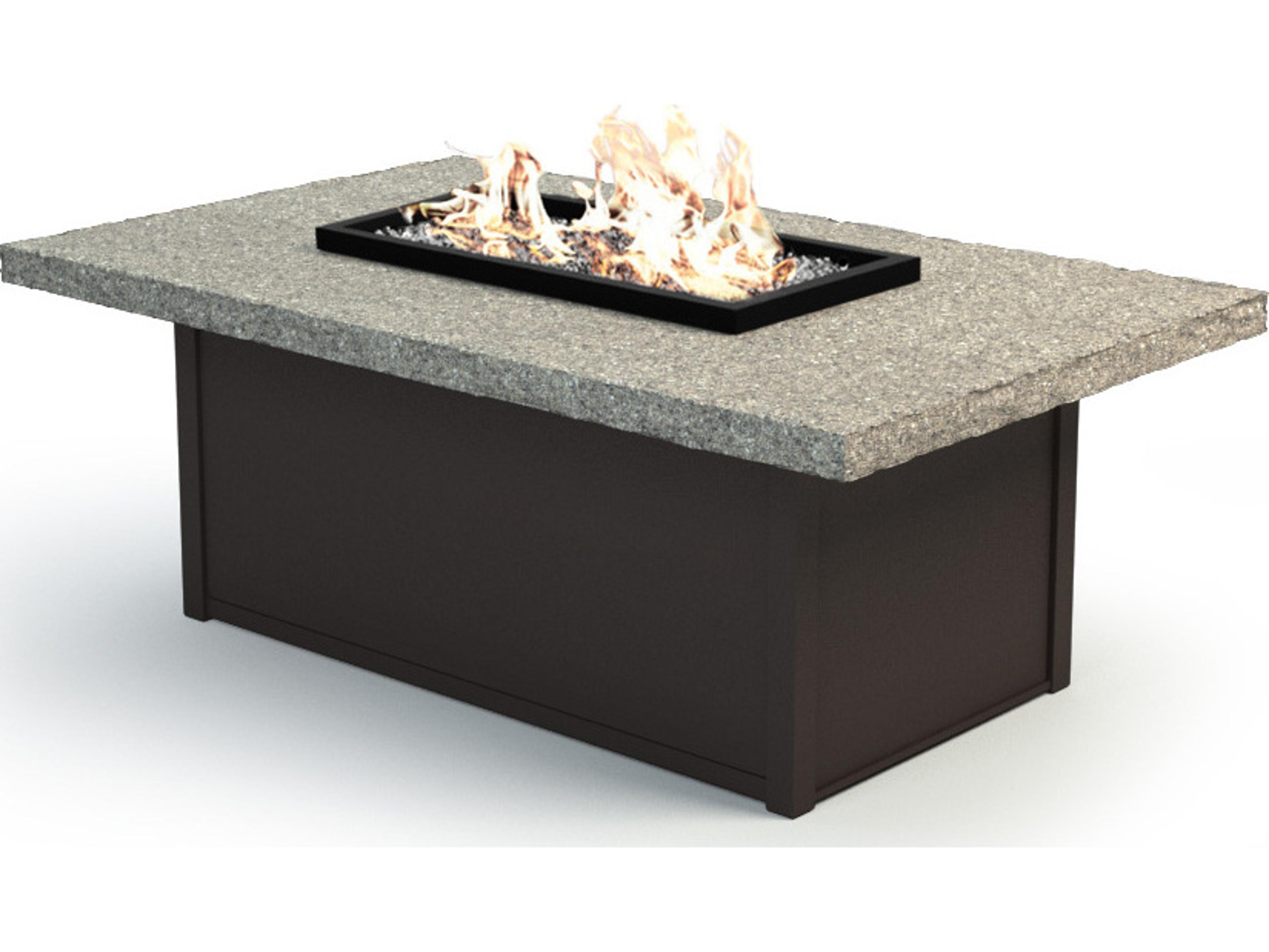 Homecrest Shadow Rock Aluminum Rectangular Outdoor Patio Fire Pit Table