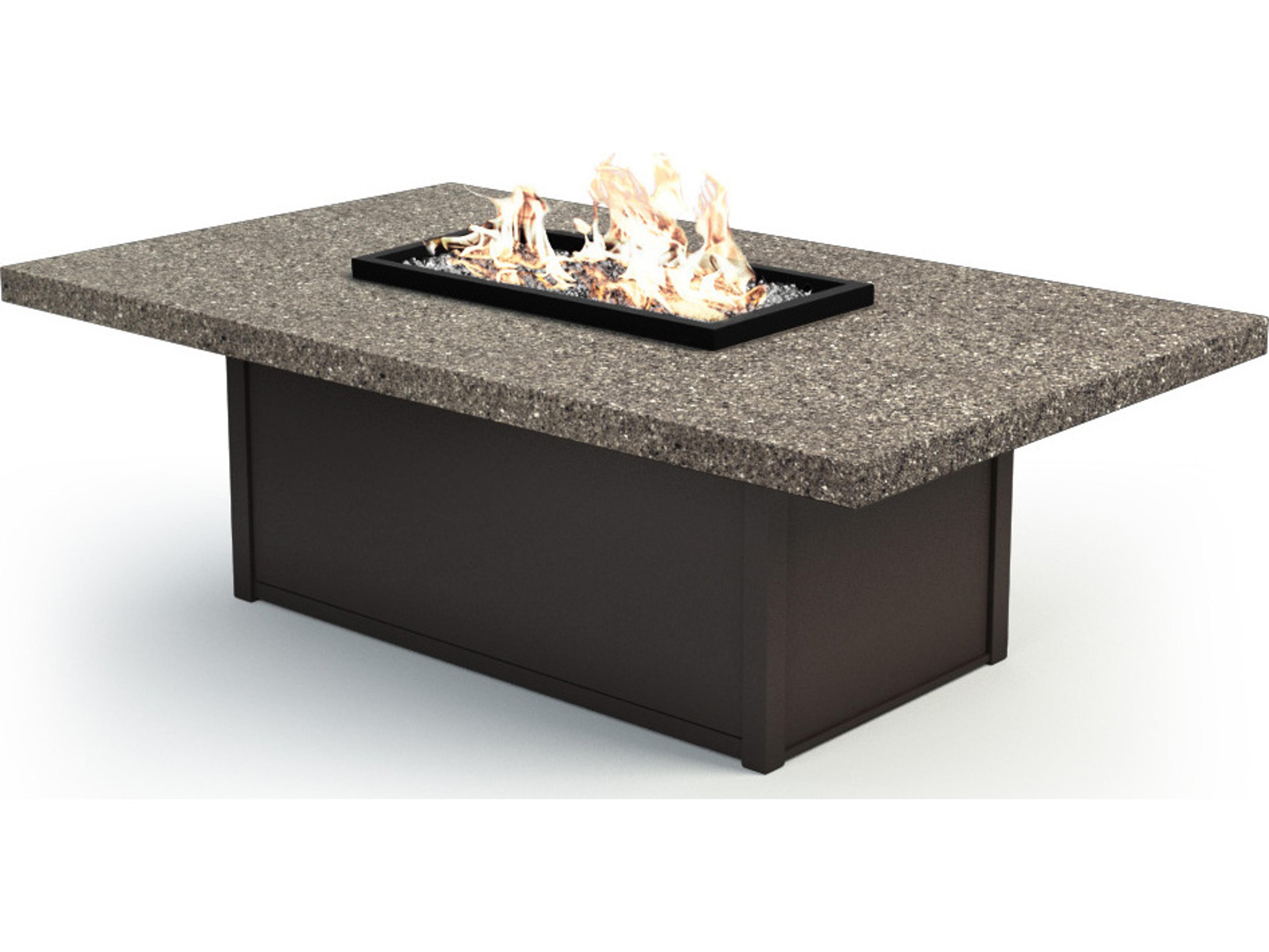 Homecrest Stonegate Aluminum Rectangular Outdoor Fire Pit Table