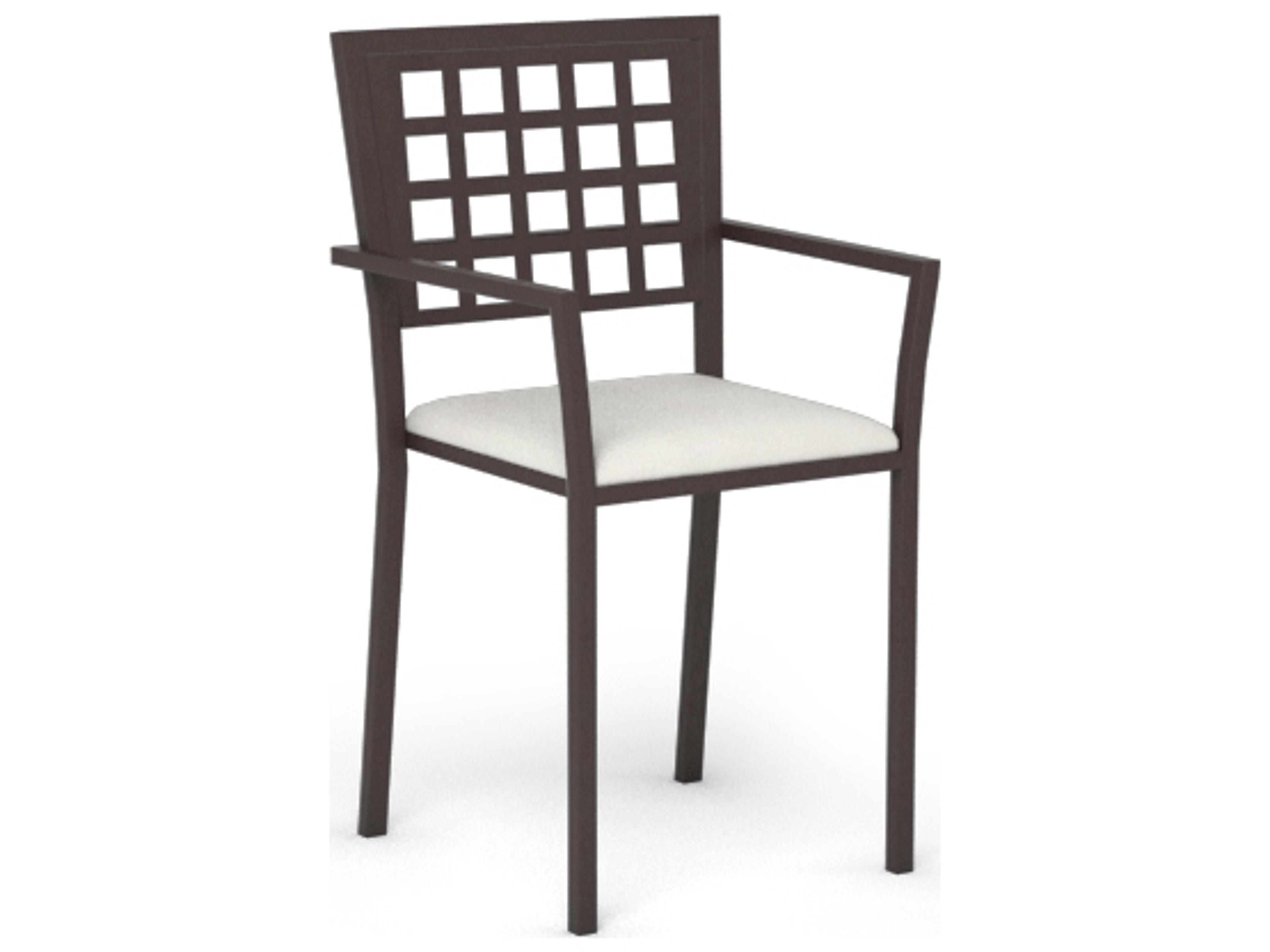 Homecrest Manhattan Steel Outdoor Patio Dining Arm Chair with Seat Pad