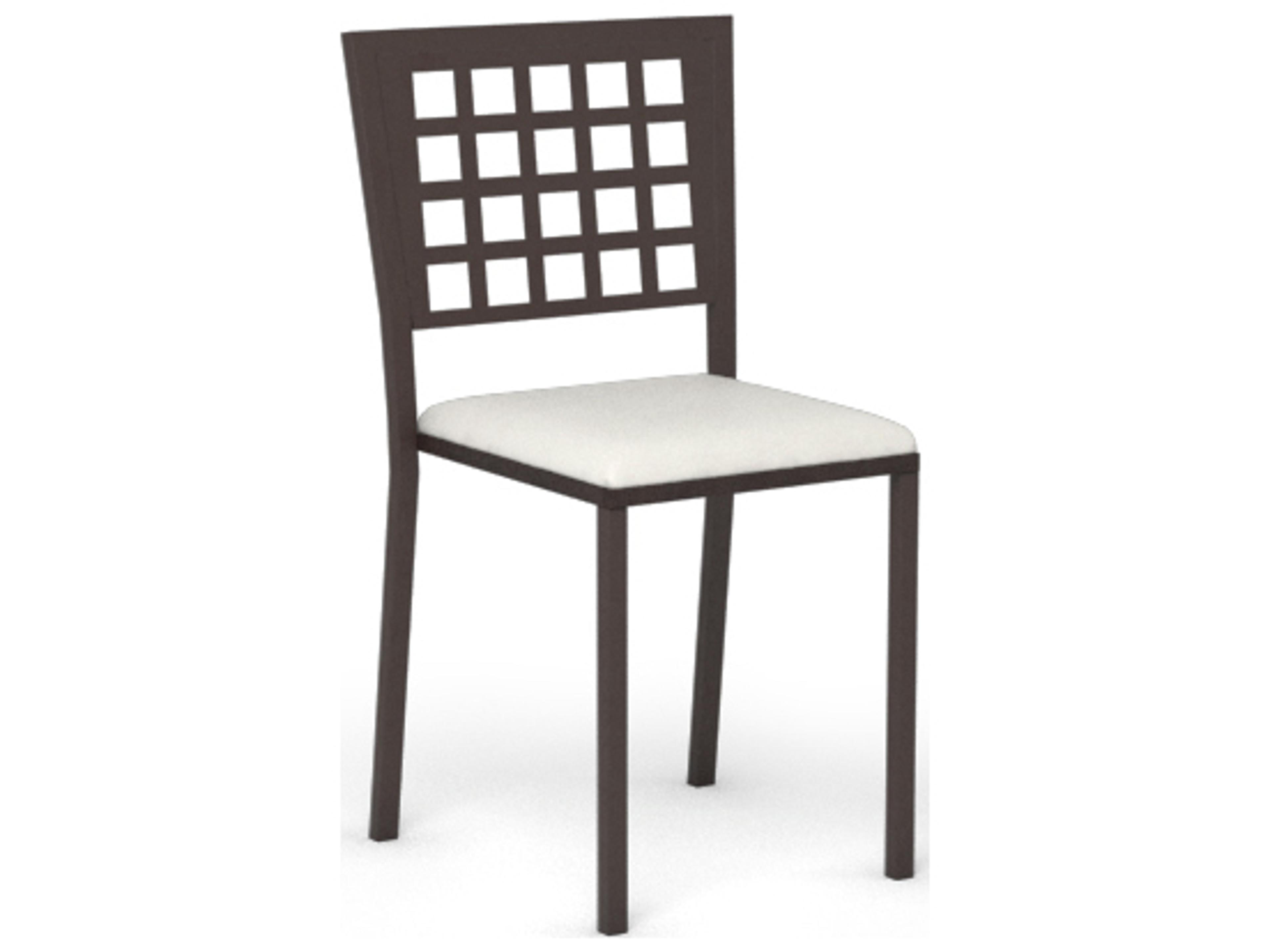 Homecrest Manhattan Steel Outdoor Patio Dining Side Chair with Seat Pad