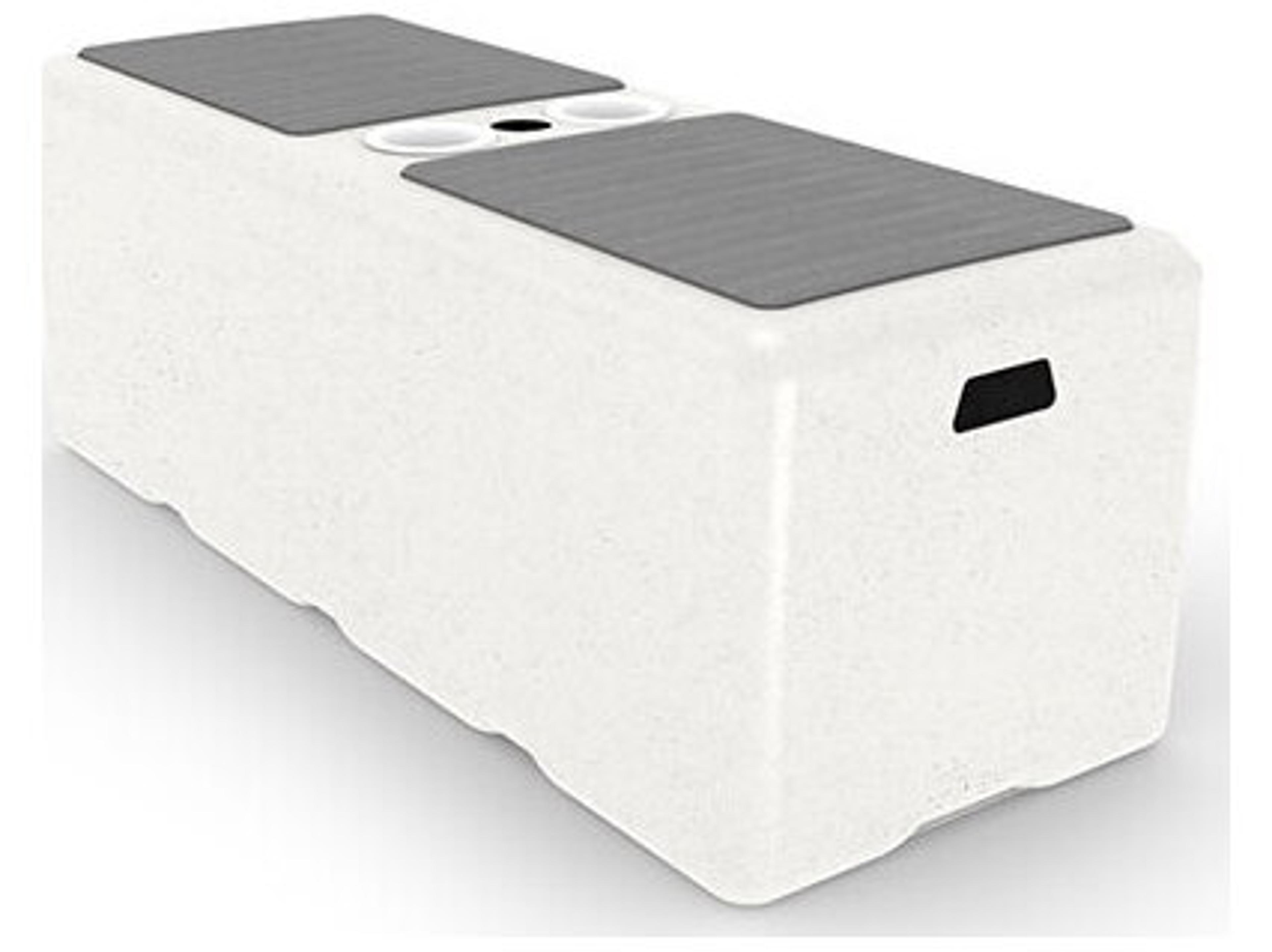 Homecrest In-pool Series Resin 47"W x 18"D Rectangular Coffee Table/Bench Soft Touch with Umbrella Hole