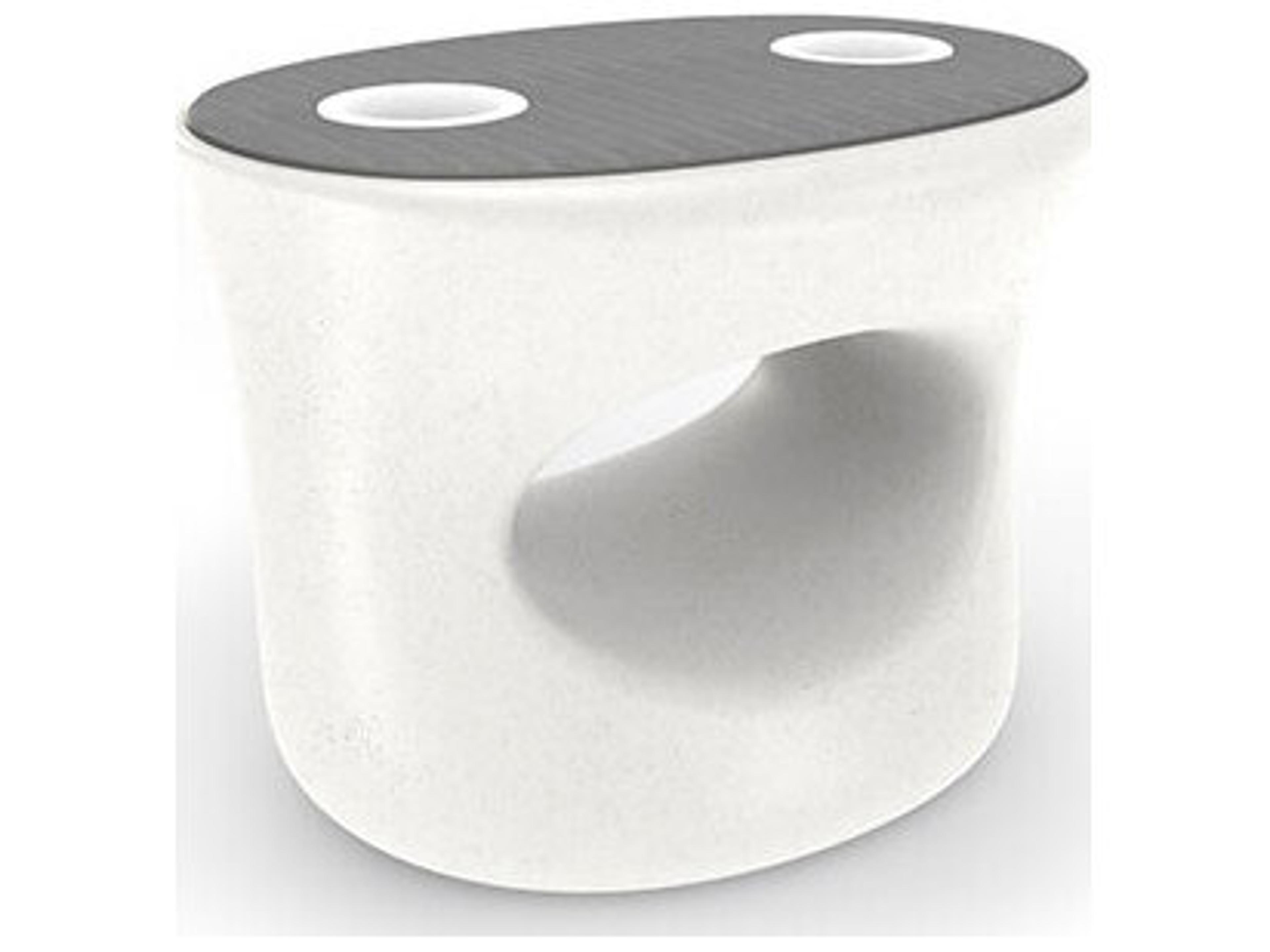 Homecrest In-pool Series Resin 22"W x 17"D Oval Side Table/Bench Soft Touch